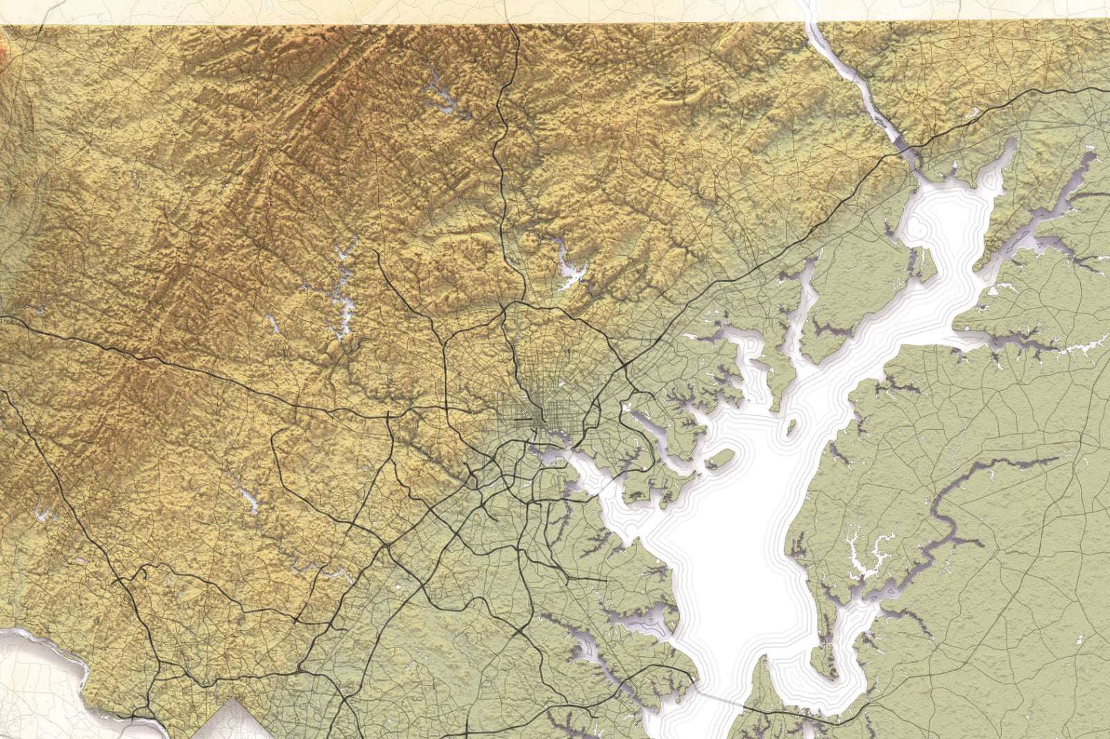 detailed map of maryland topography