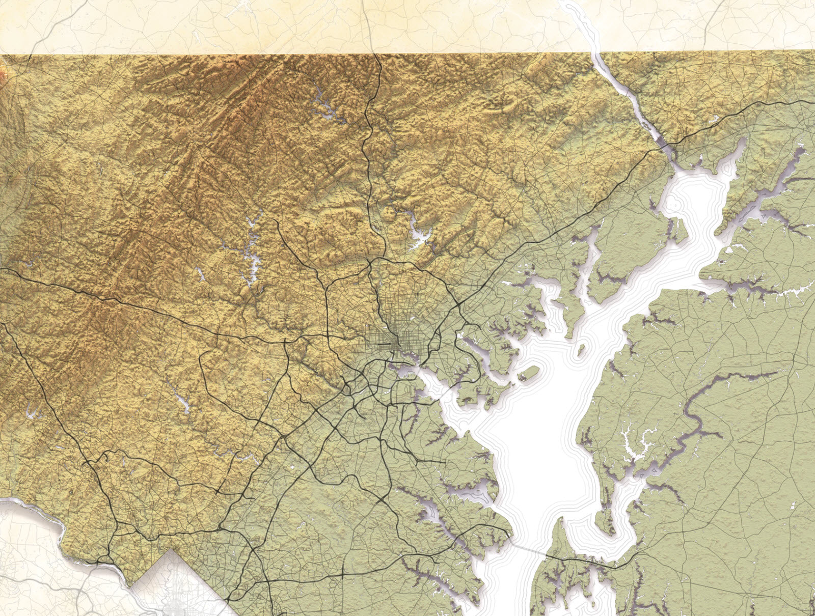 detailed map of maryland topography
