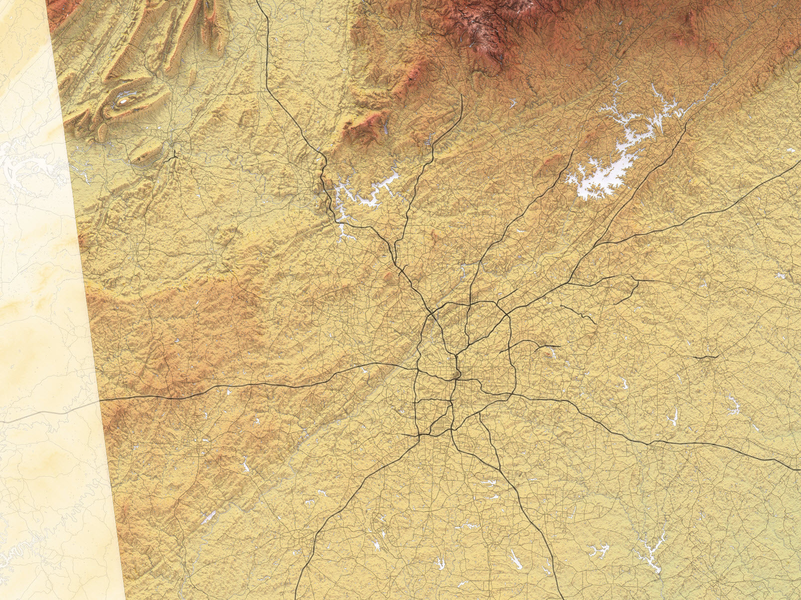 detailed topography of atlanta