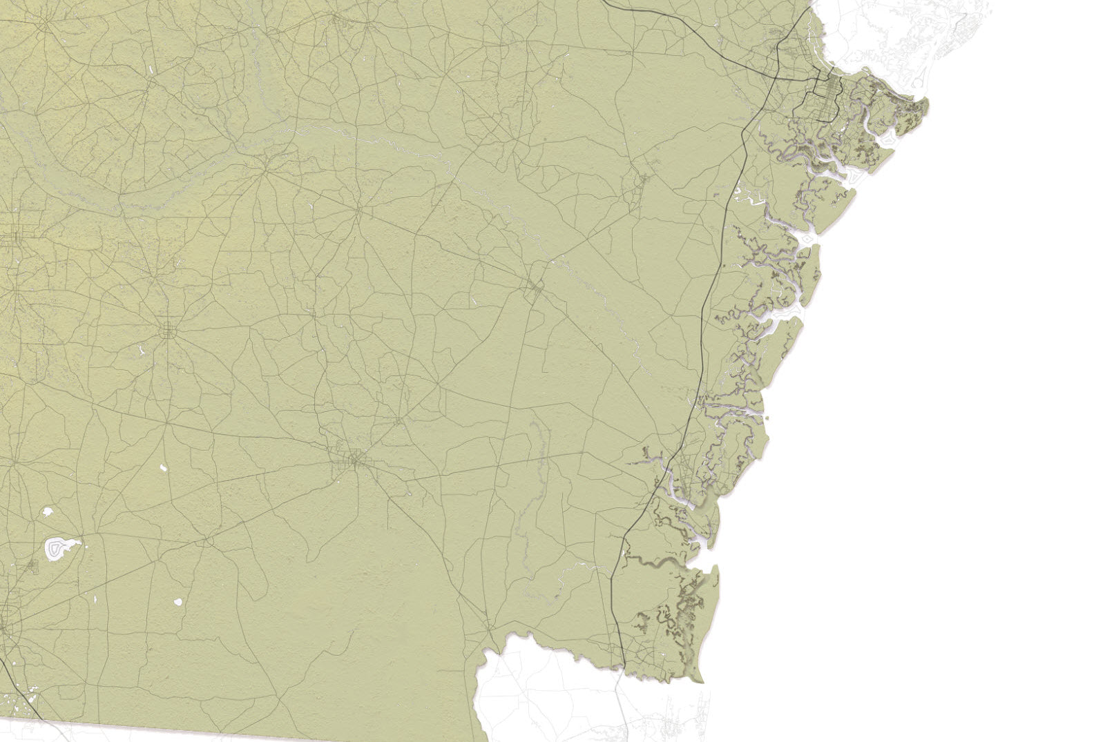 detailed map of Georgia coast