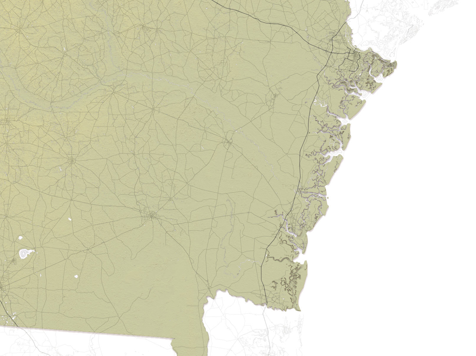 detailed map of Georgia coast