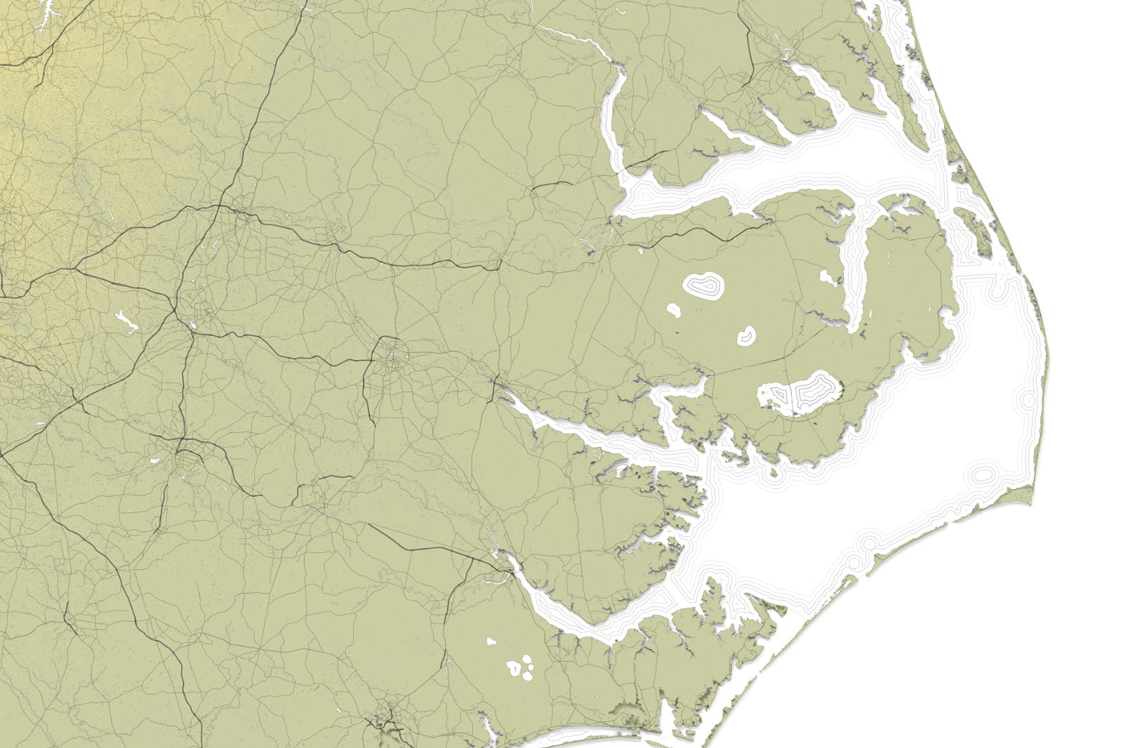detailed map of north carolina coastline