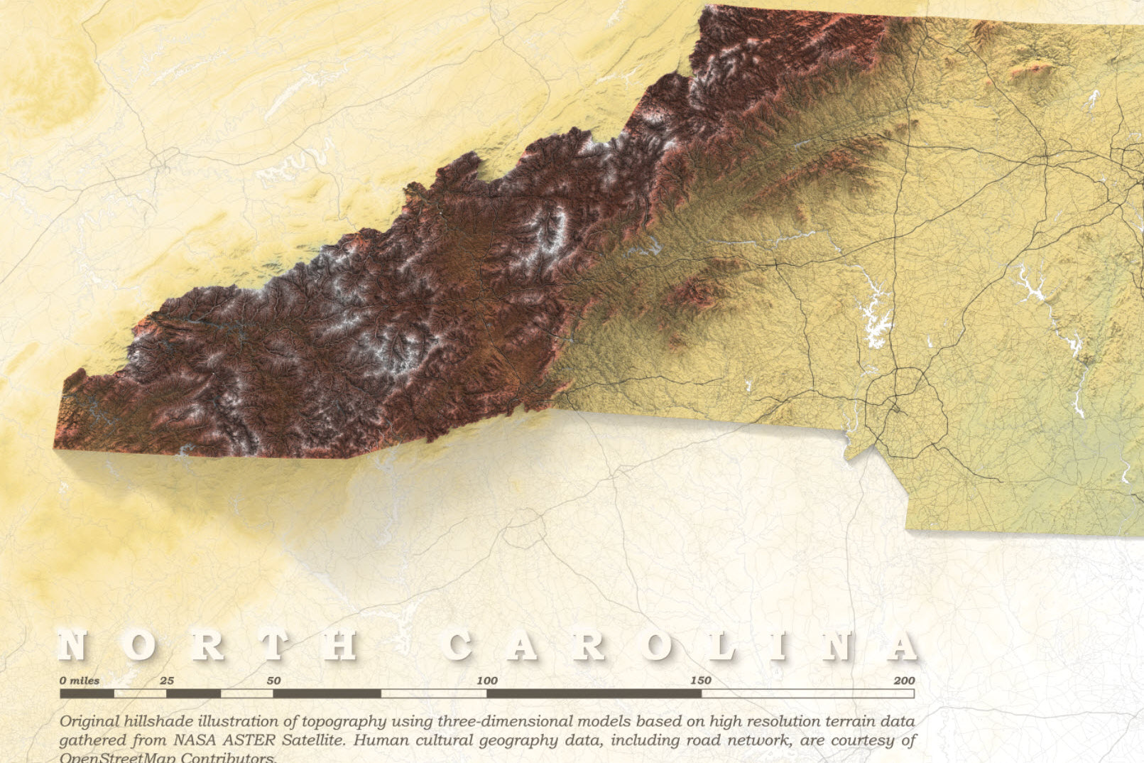 detailed north carolina Appalachian mountains