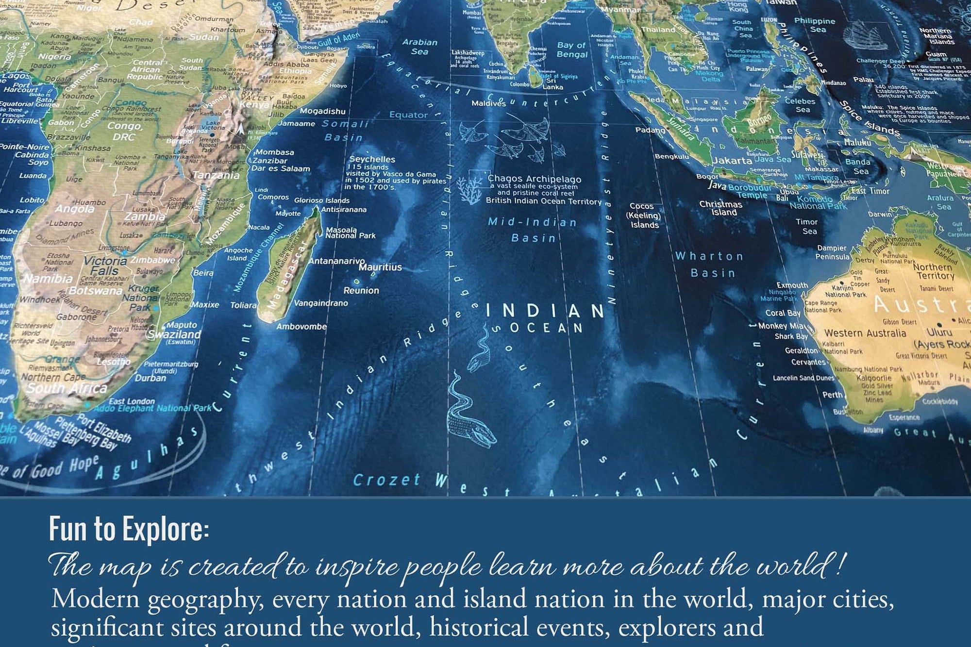 Historical details for world explorers on our world pin maps help you learn about the earth!