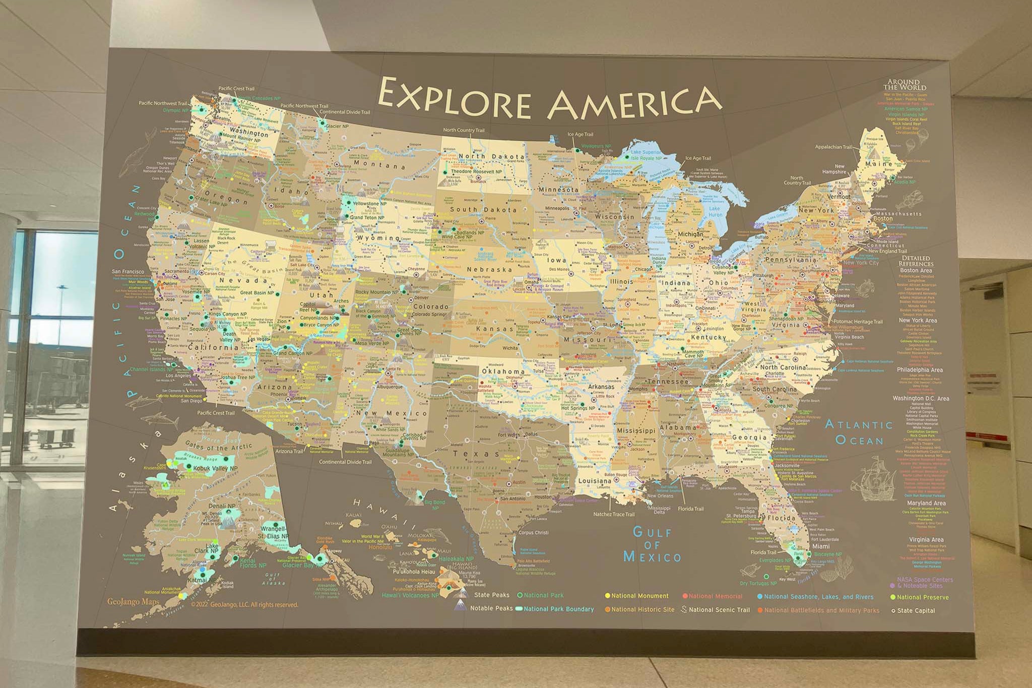 giant us map for wall