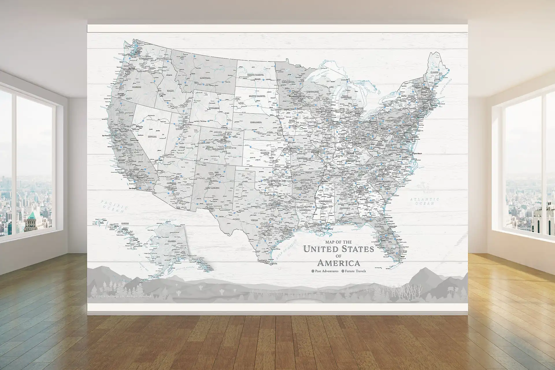 giant wall size map of usa
