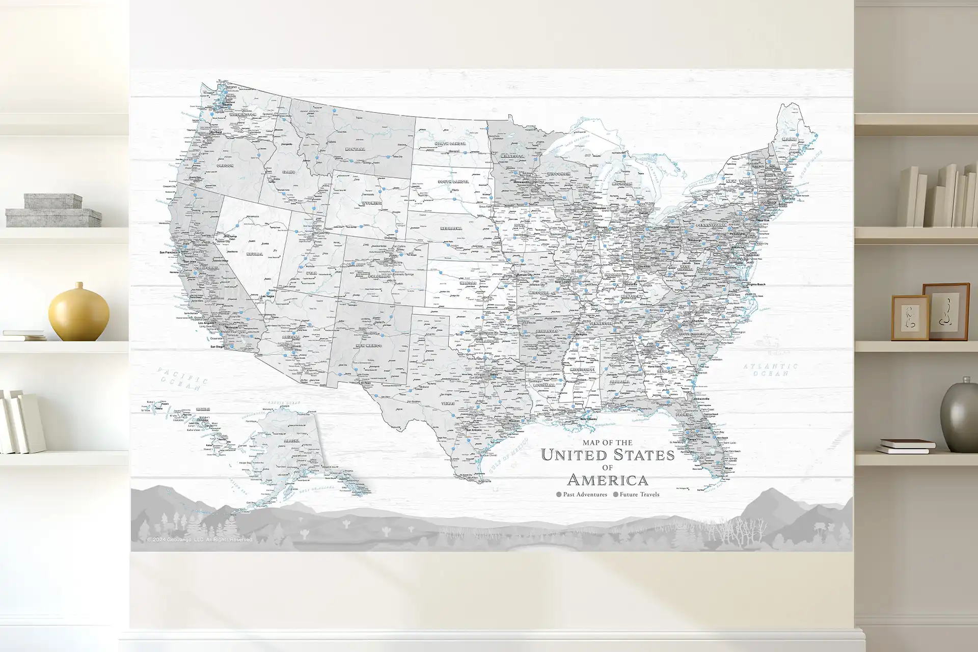 extra-large usa laminated wall map