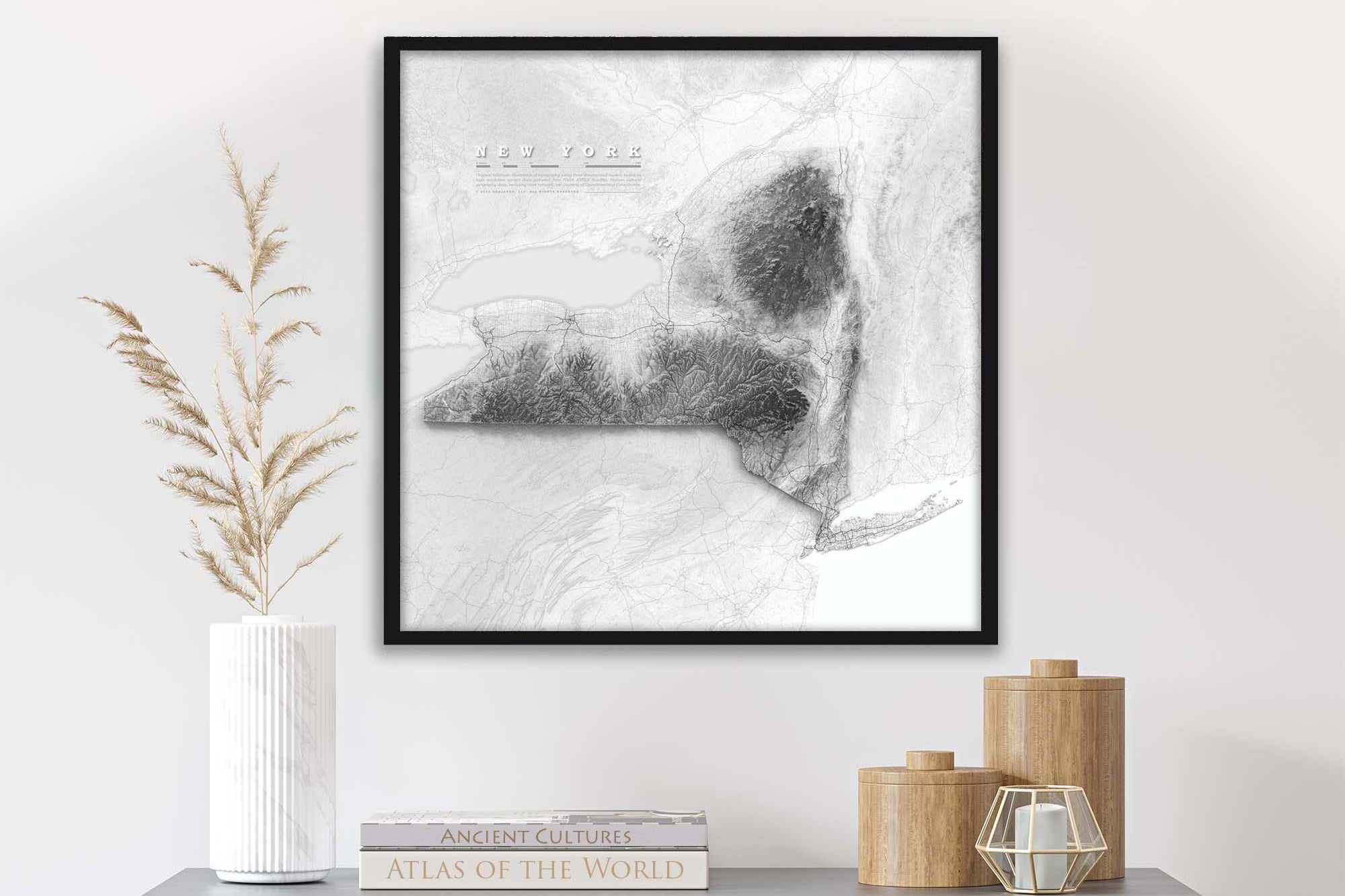 minimalist map of new york state