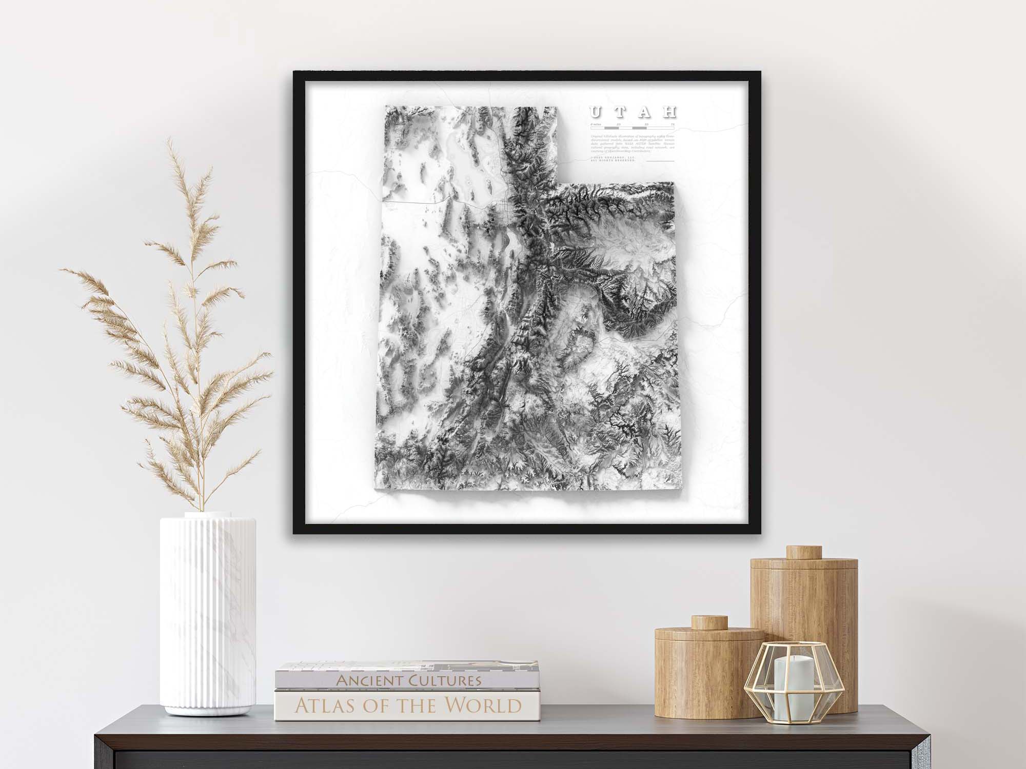 black and white utah elevation