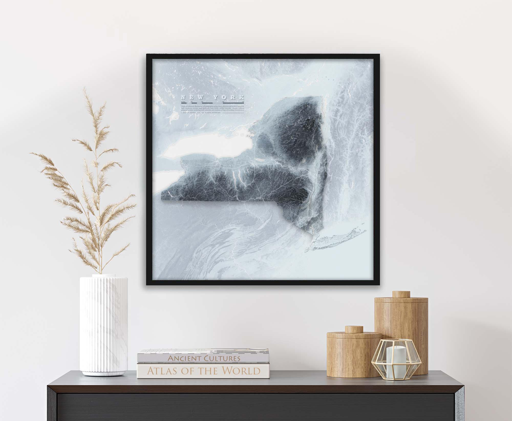 beautiful new york state map