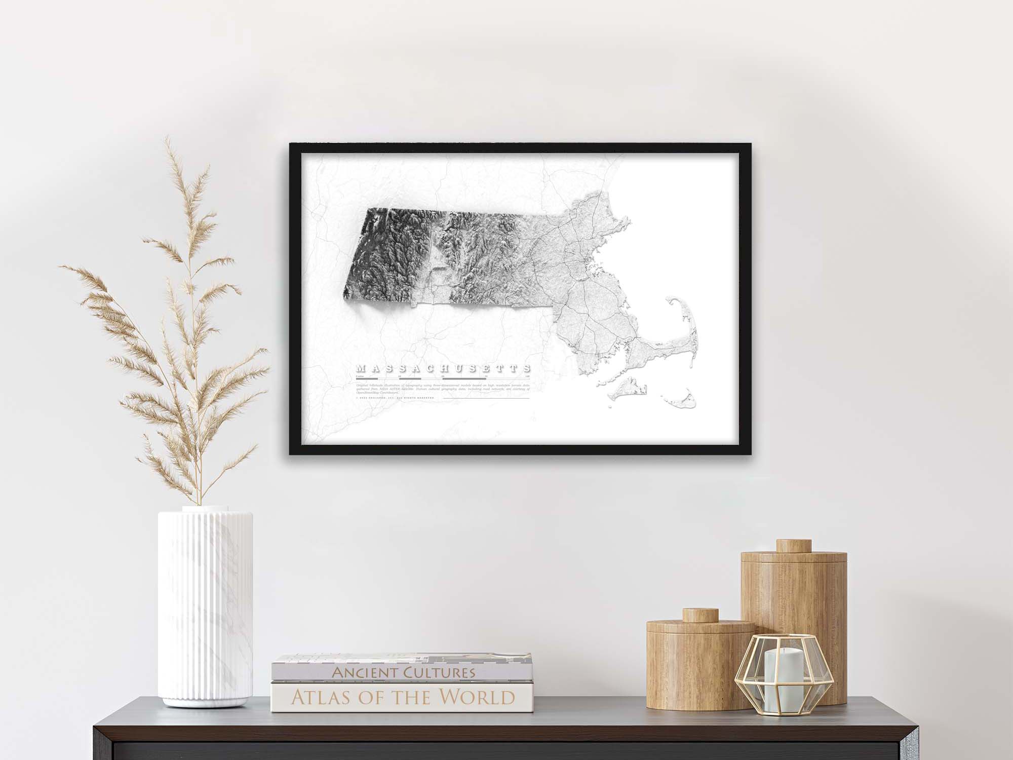 Massachusetts elevation map