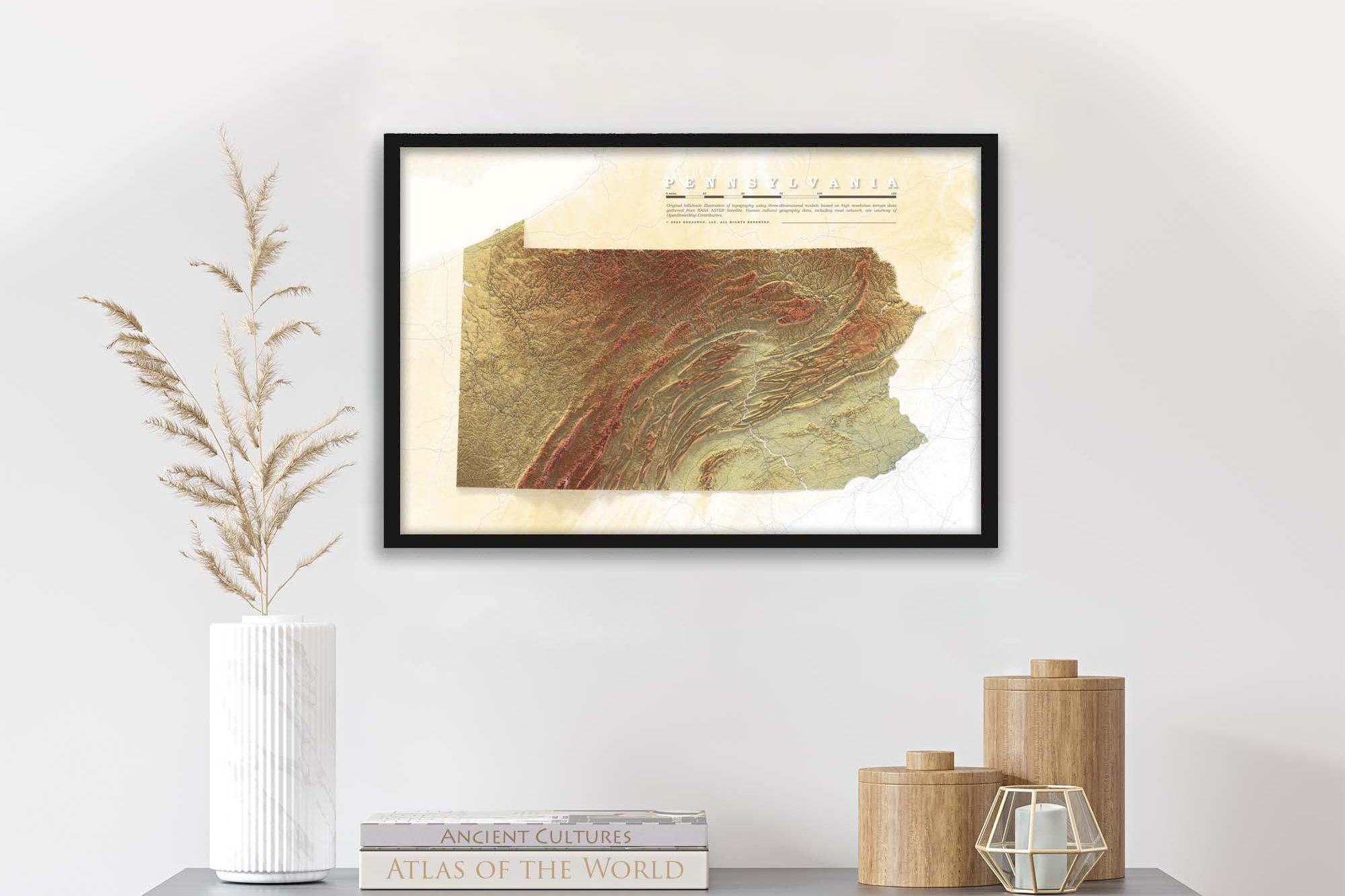 Pennsylvania Map wall art