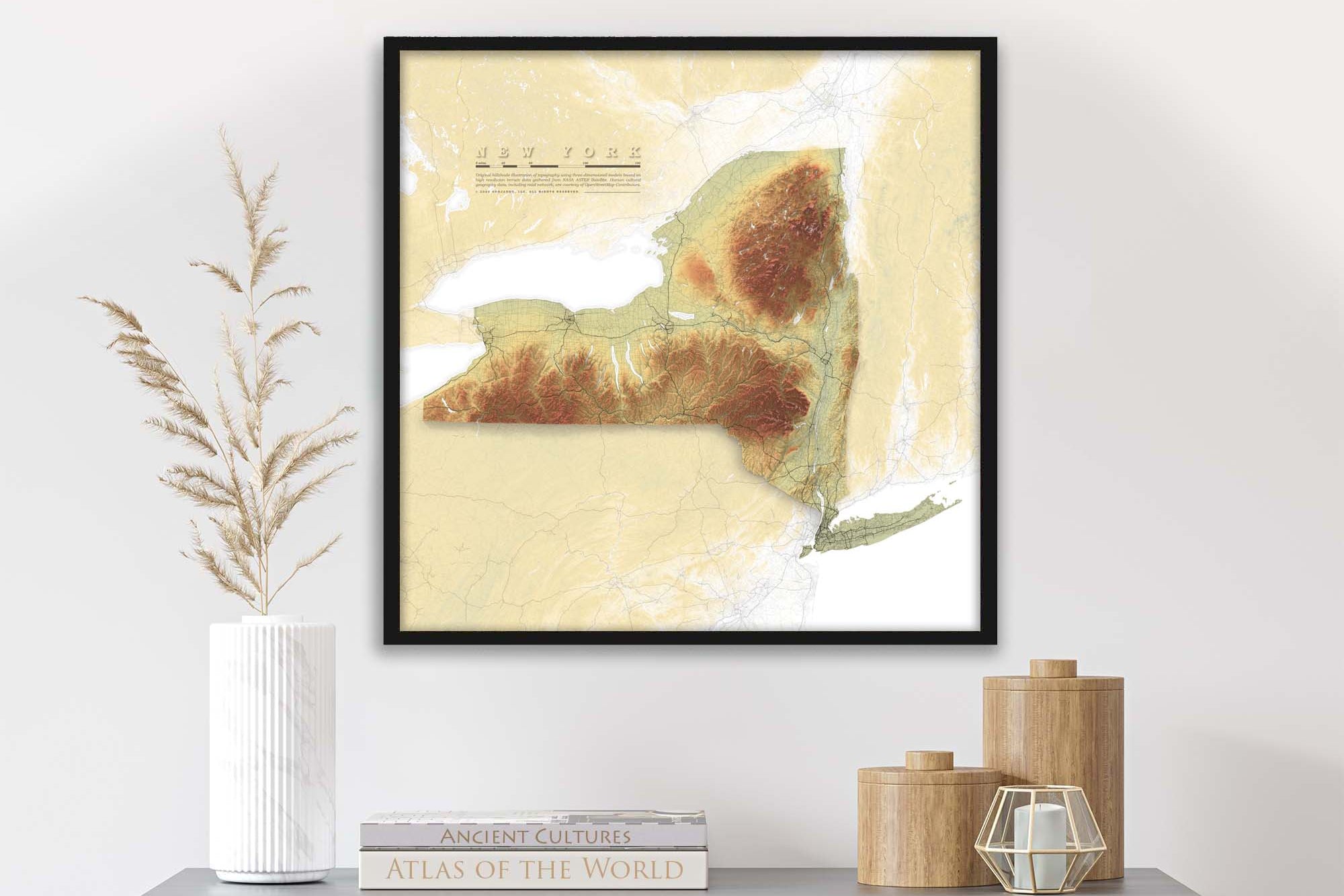 Elevation map of New York State