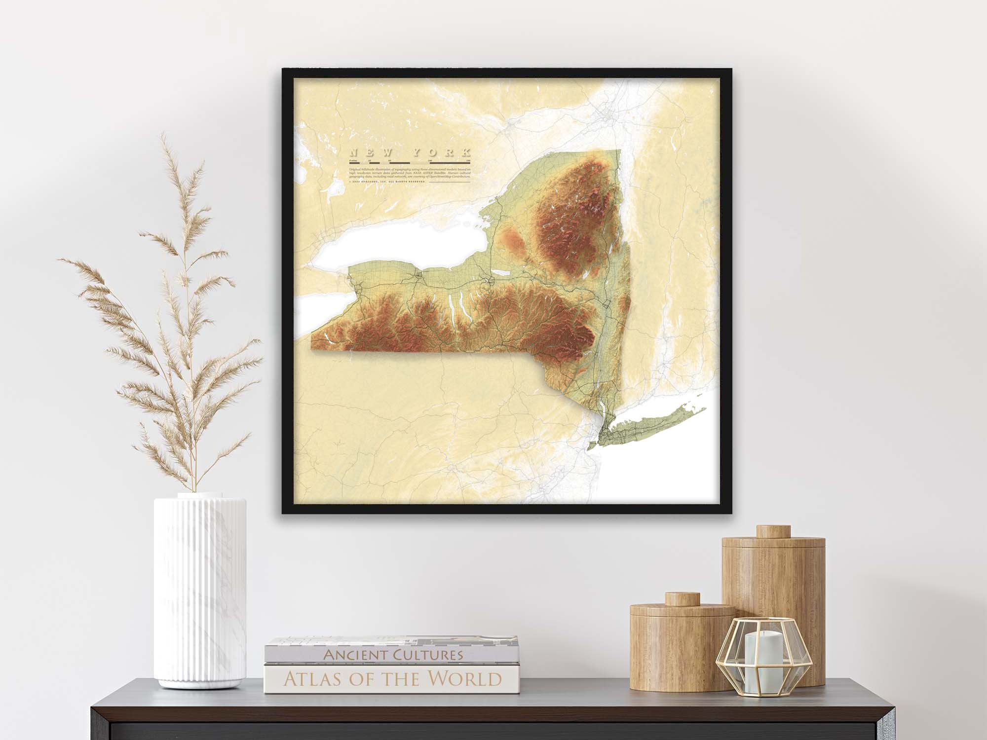 Elevation map of New York State
