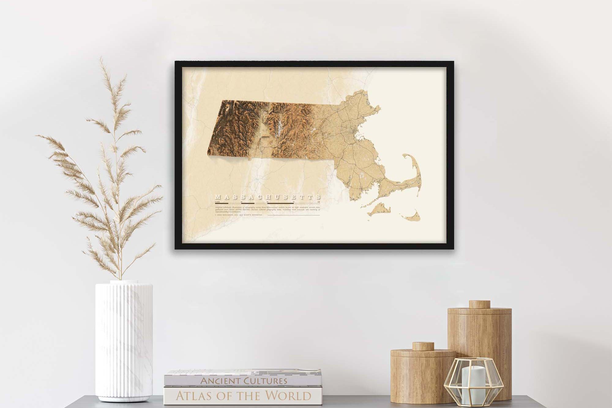 Massachusetts elevation fine art print