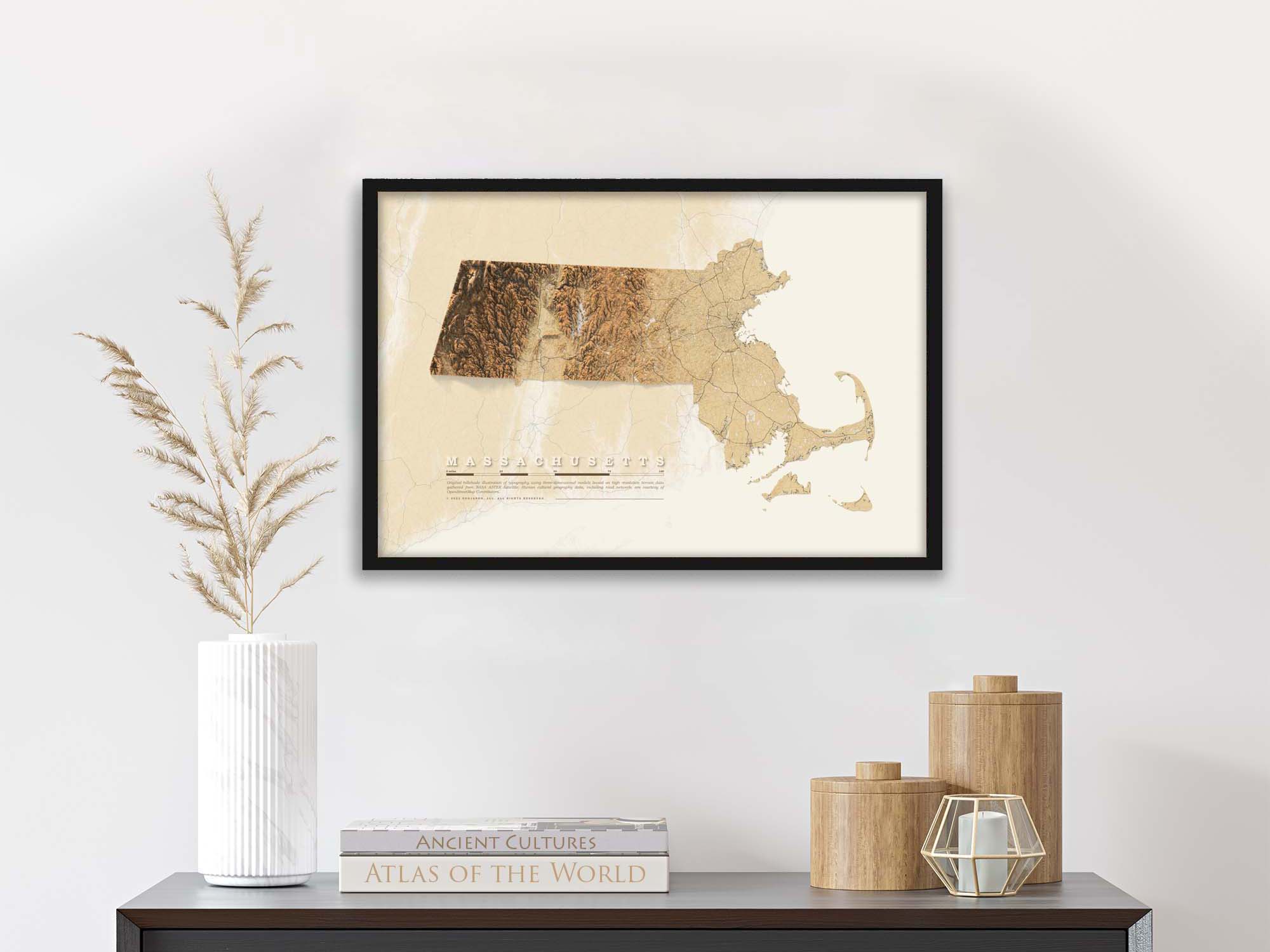 Massachusetts elevation fine art print