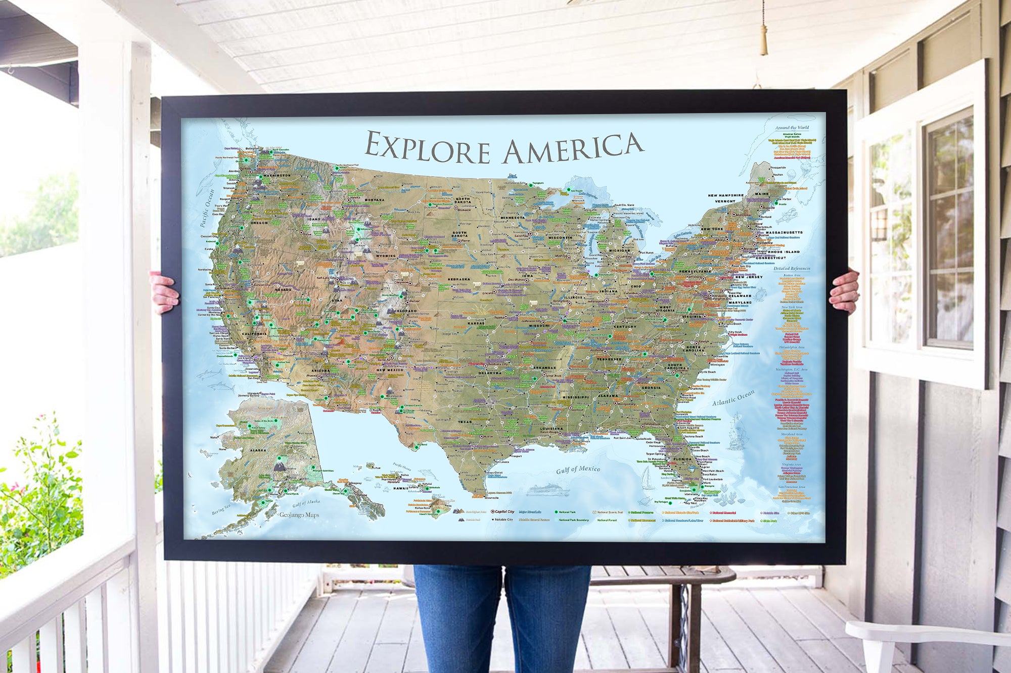 national parks push pin map