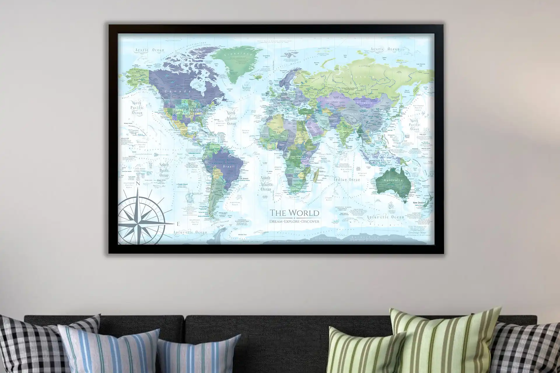 Colorful world travel map