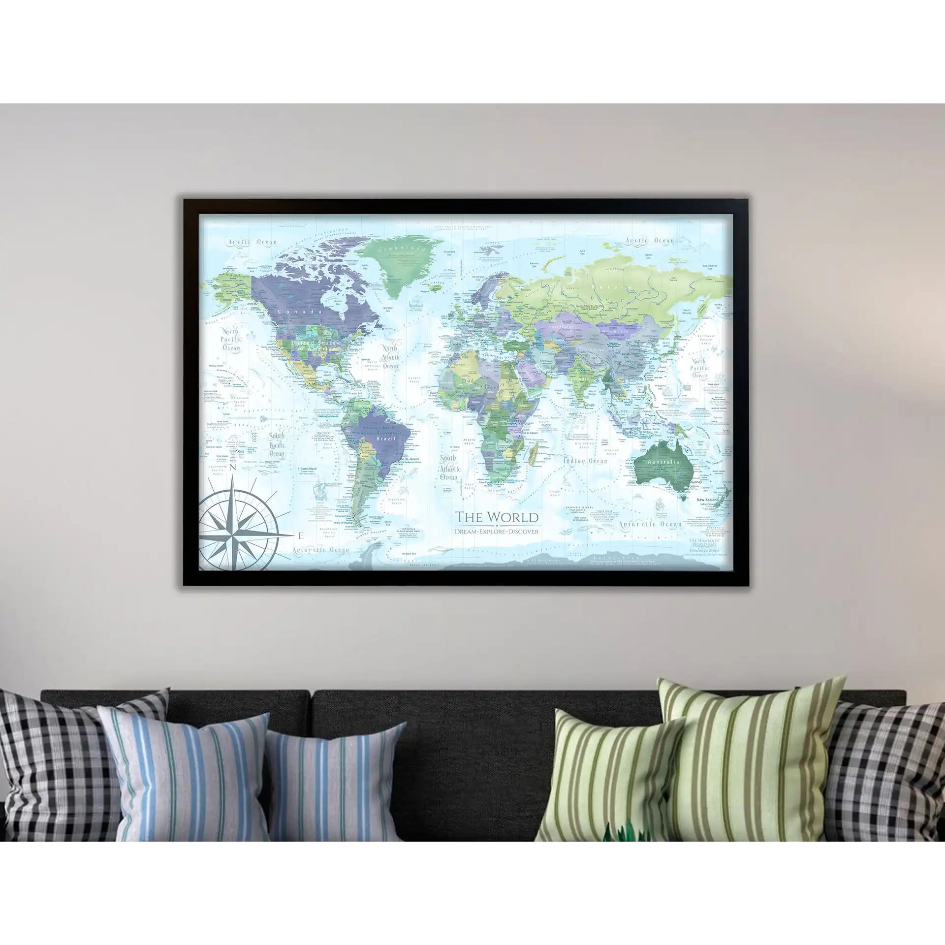 Colorful world travel map