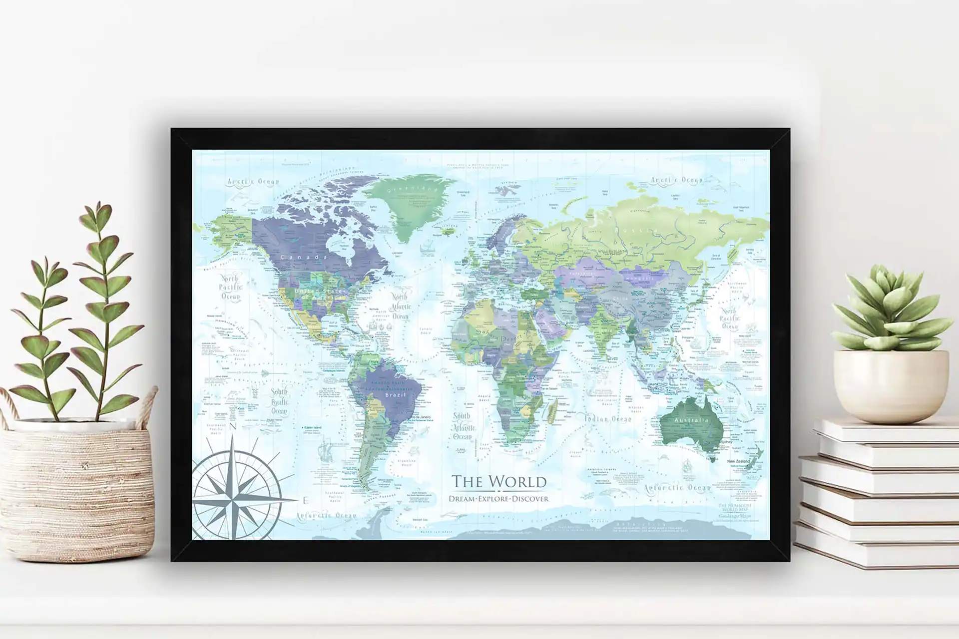 world map push pin