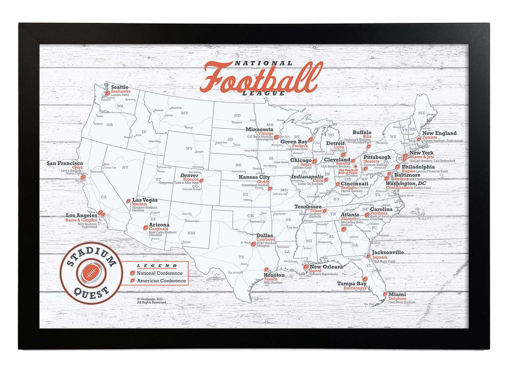 Football Teams Wall Map