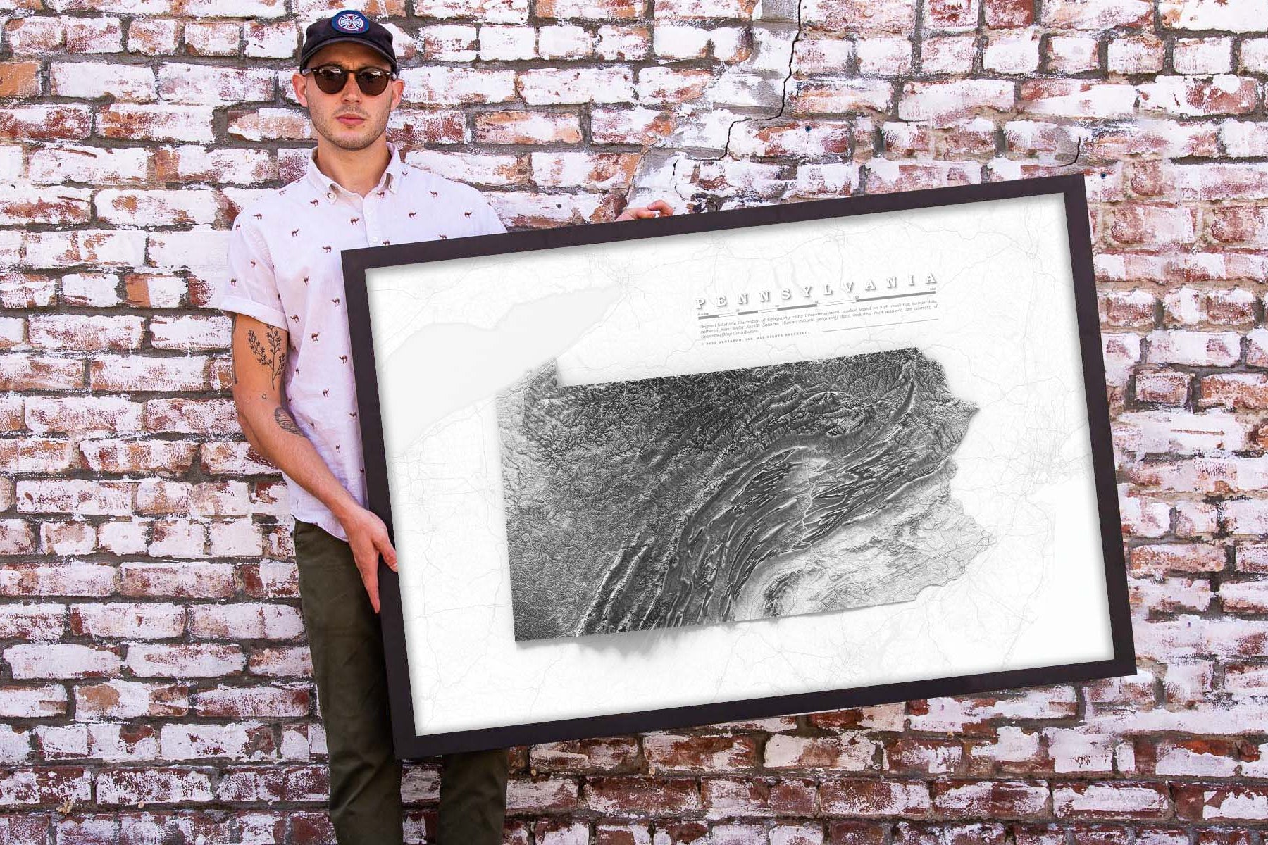 Pennsylvania topo wall art