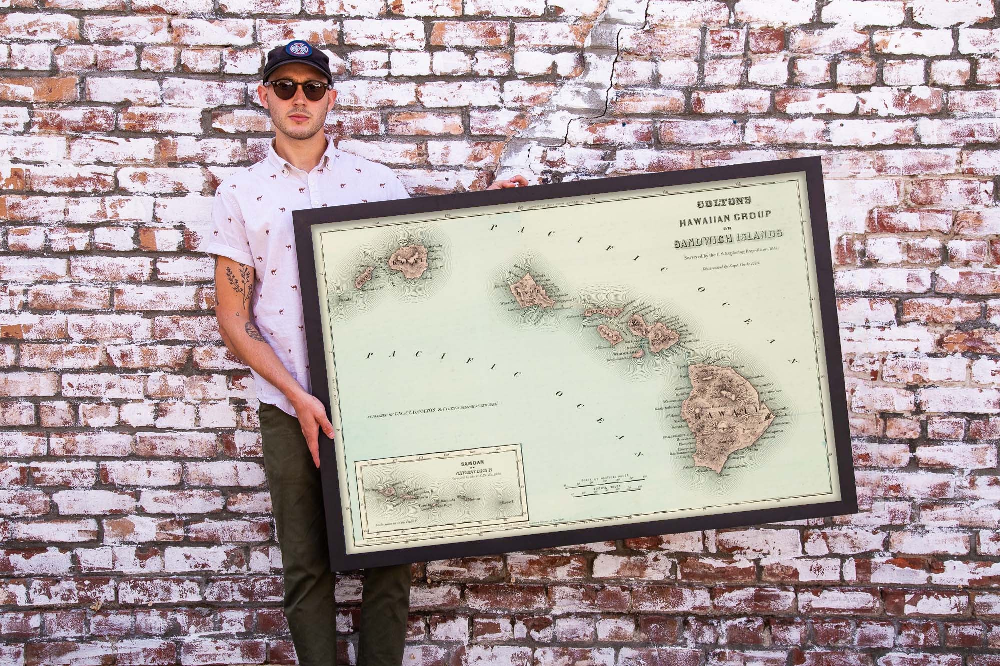 restored old map of hawaii