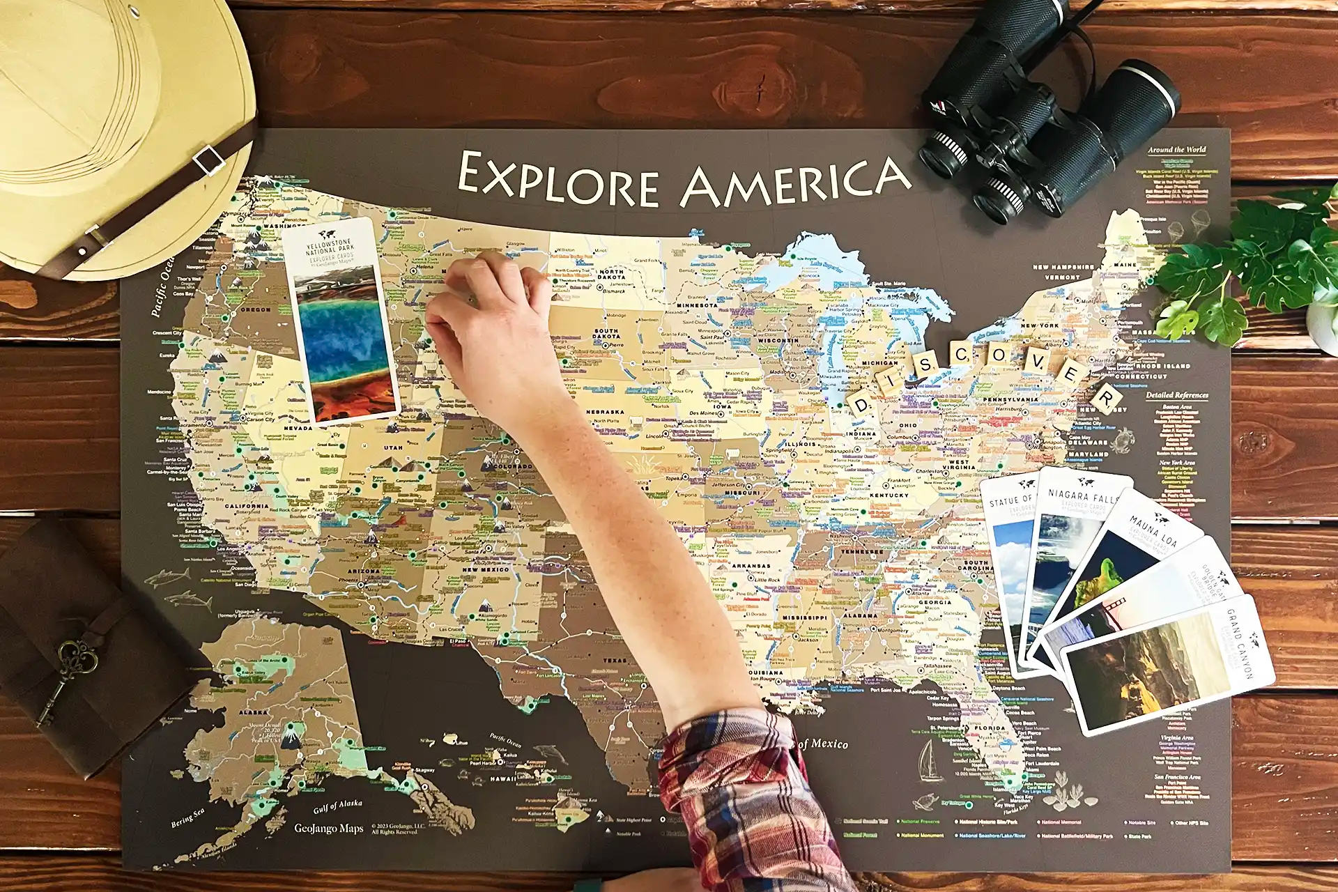 National Parks map with pins