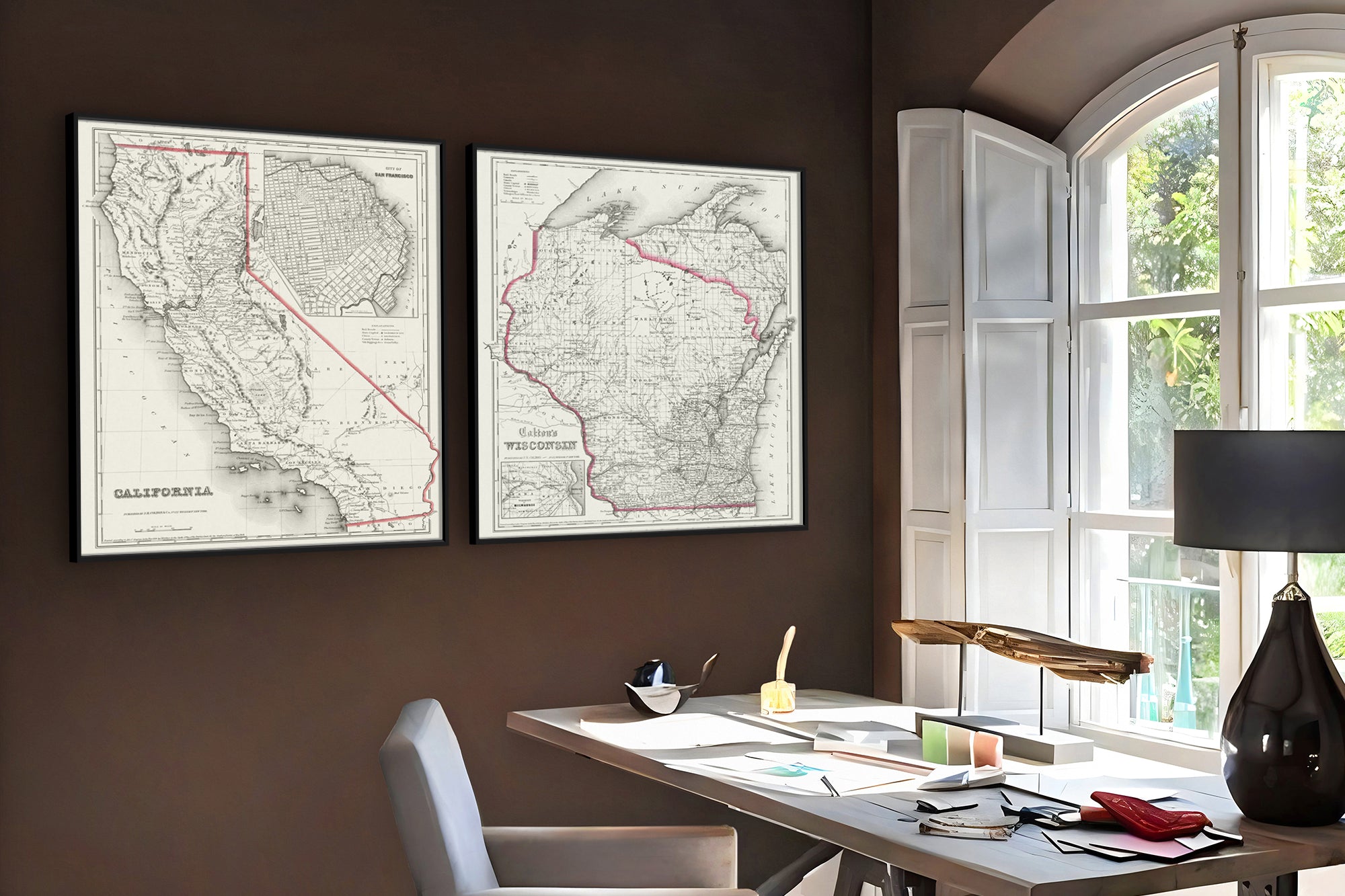 old map wall art