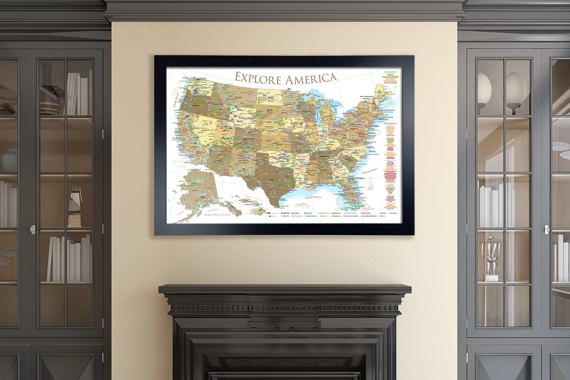 push pin map of united states