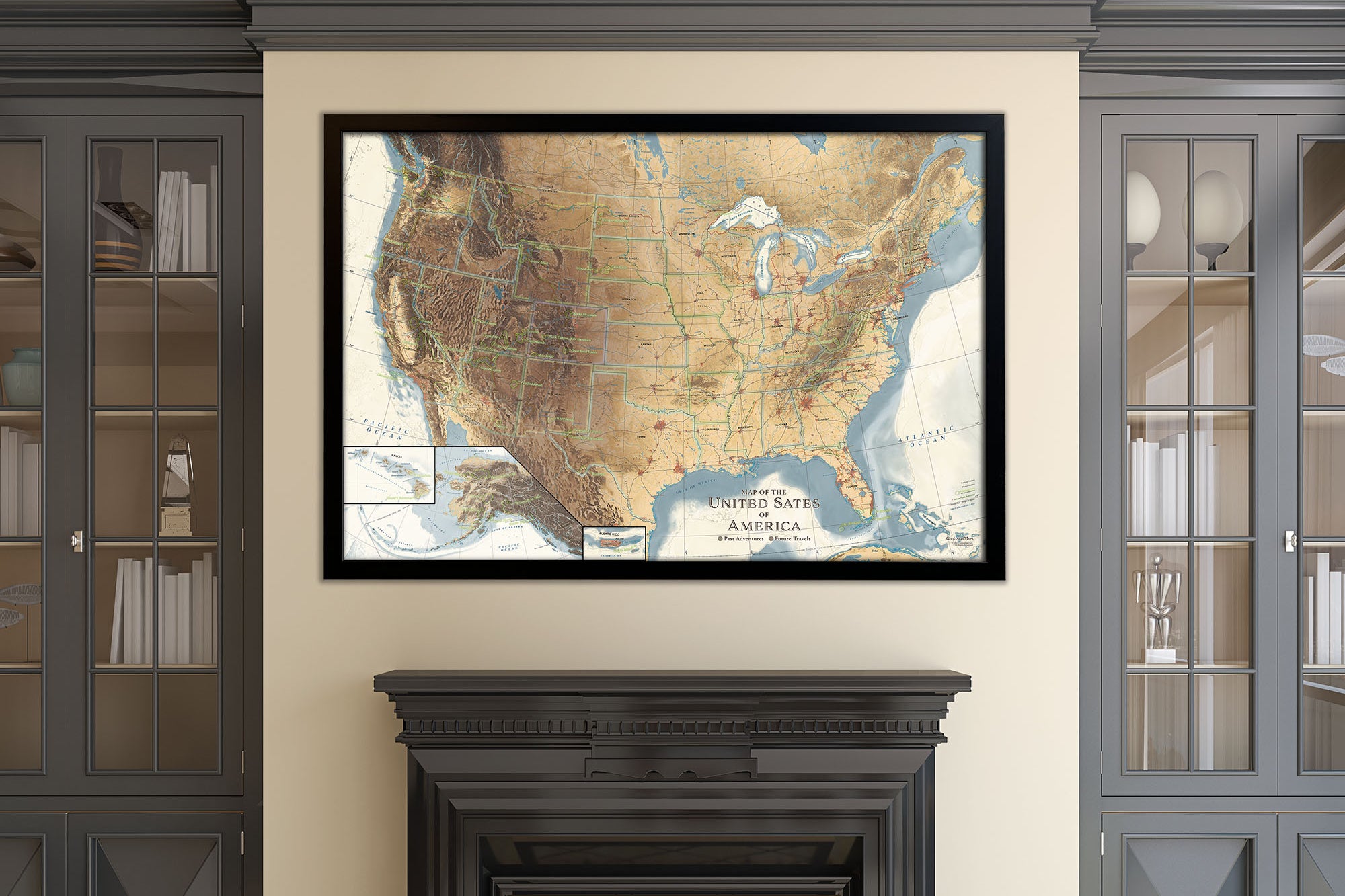 best map of the usa wall