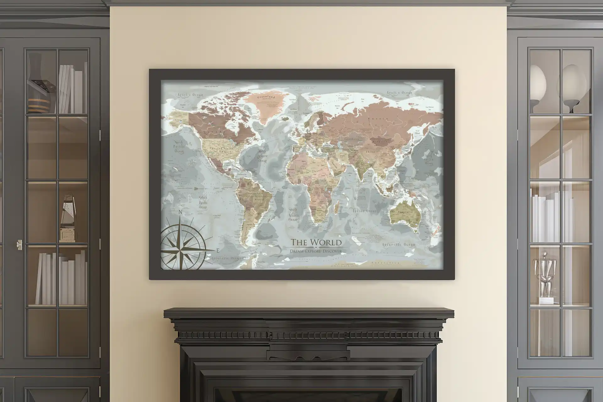 world map labeled with countires