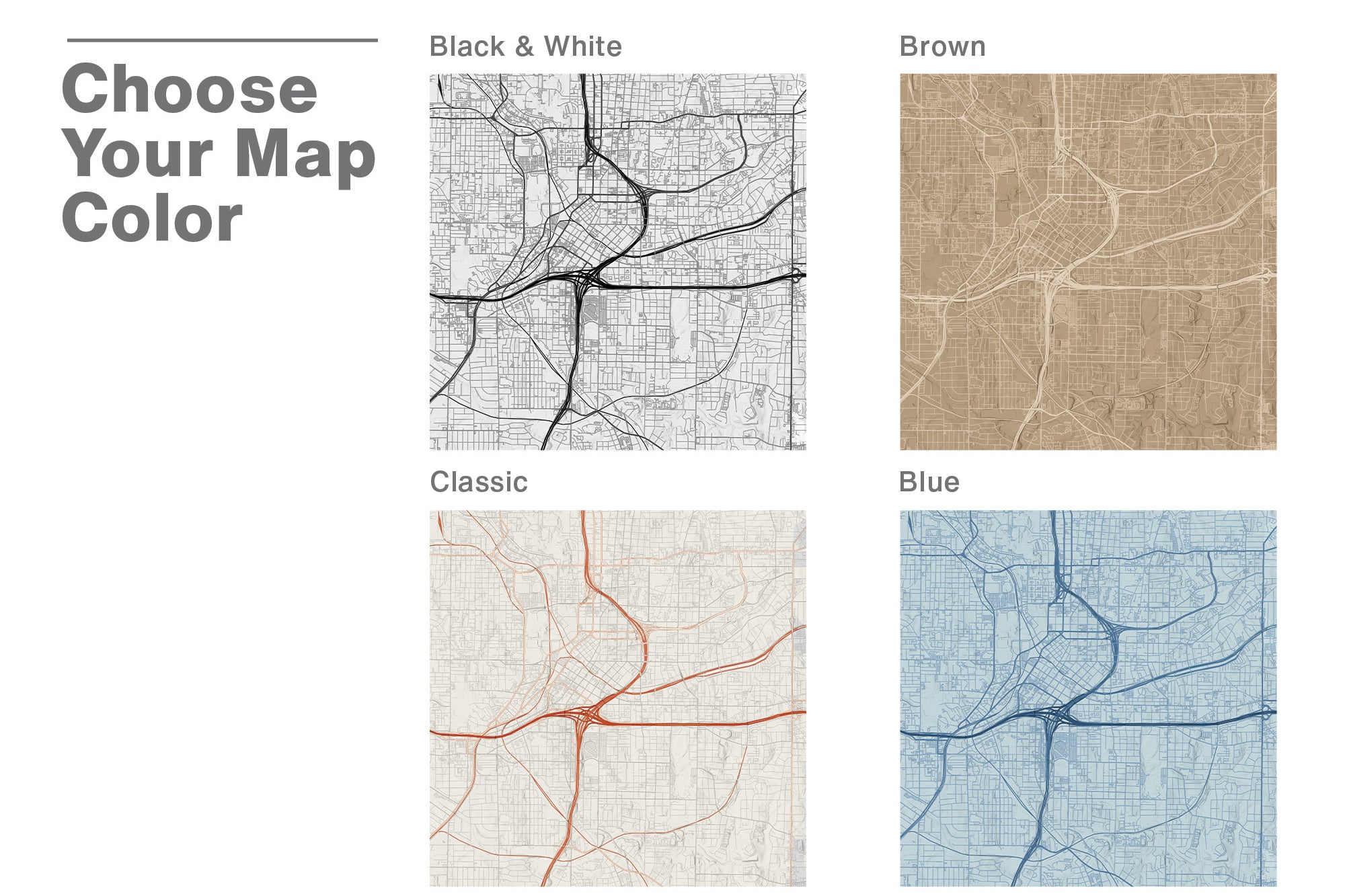 small colorful city maps