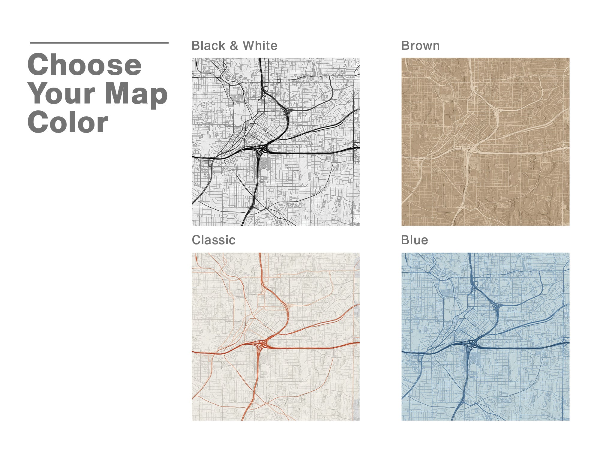 small colorful city maps