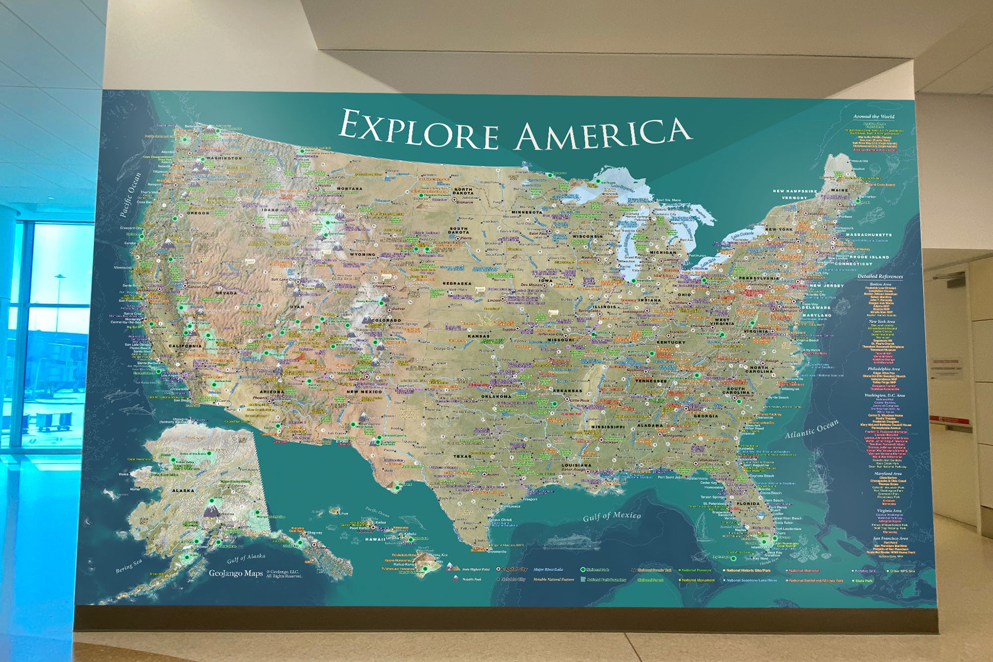 huge physical map of the United States
