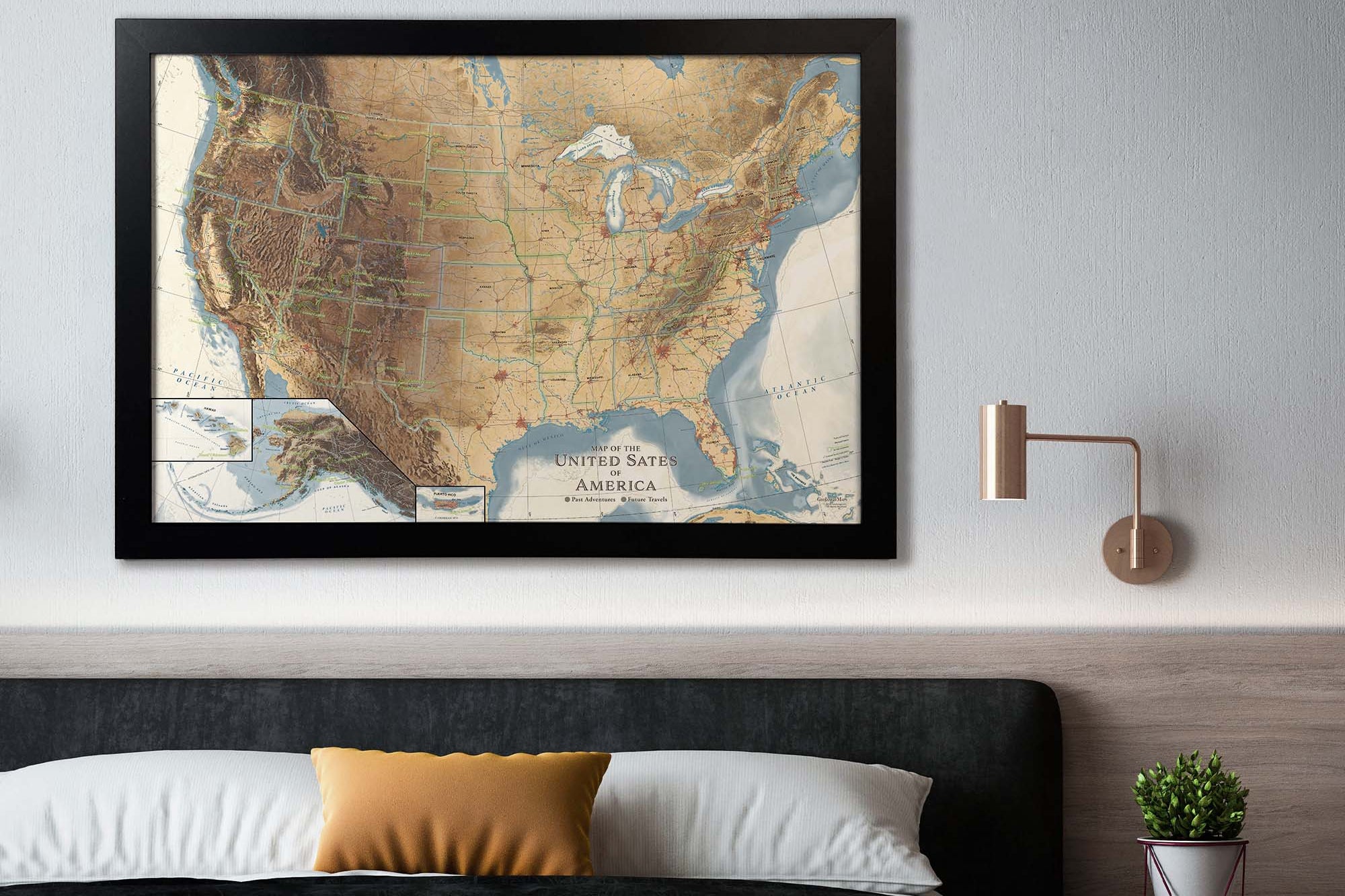 usa map mural for wall