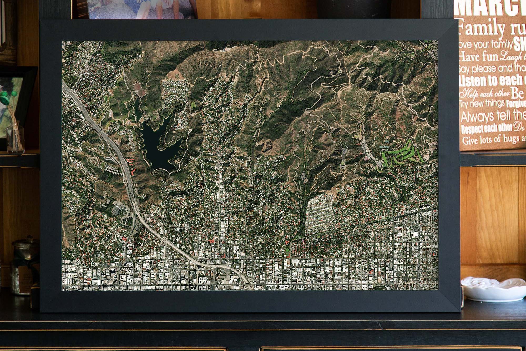 Hollywood hills aerial view