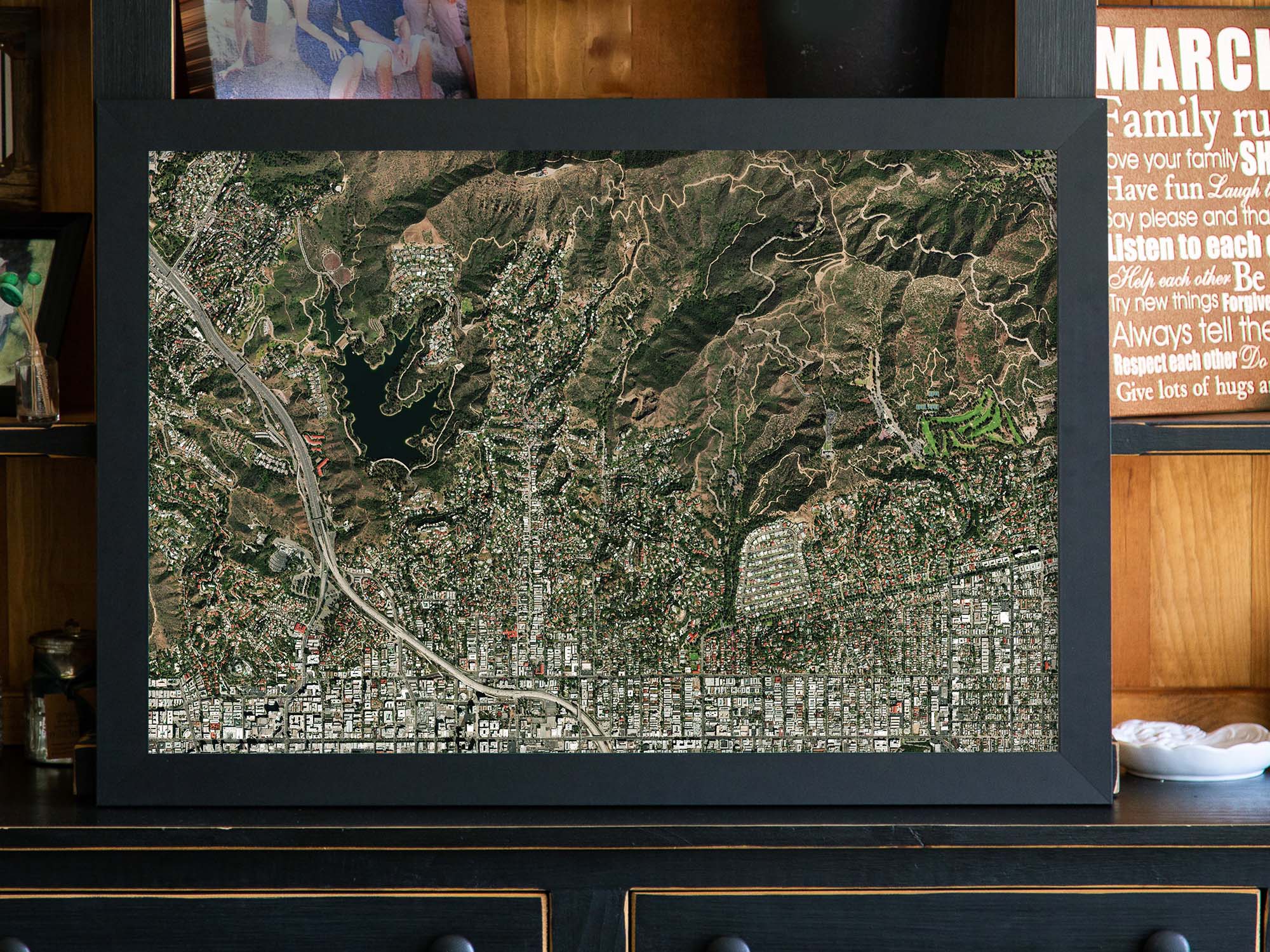 Hollywood hills aerial view