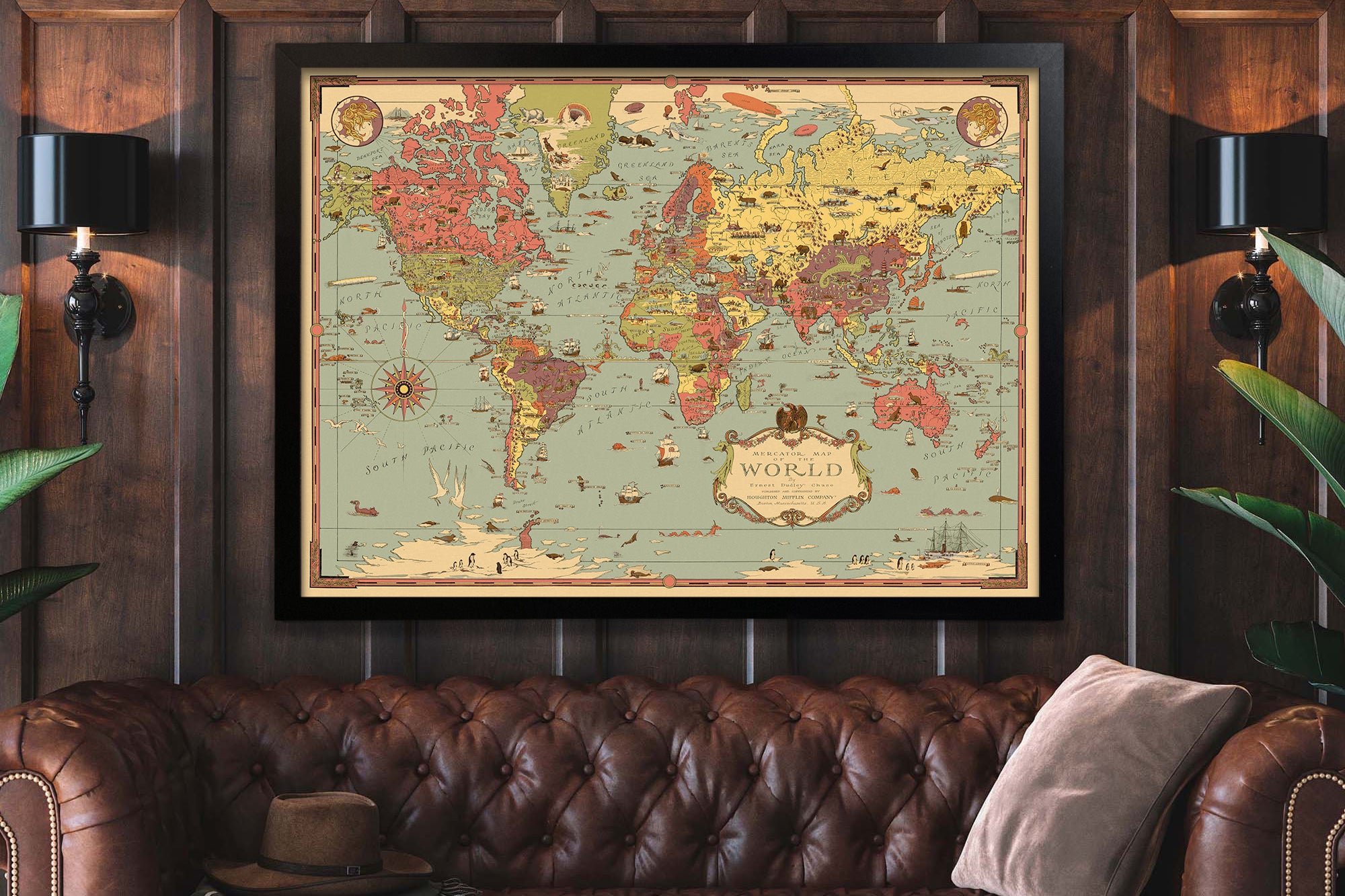 antique world map