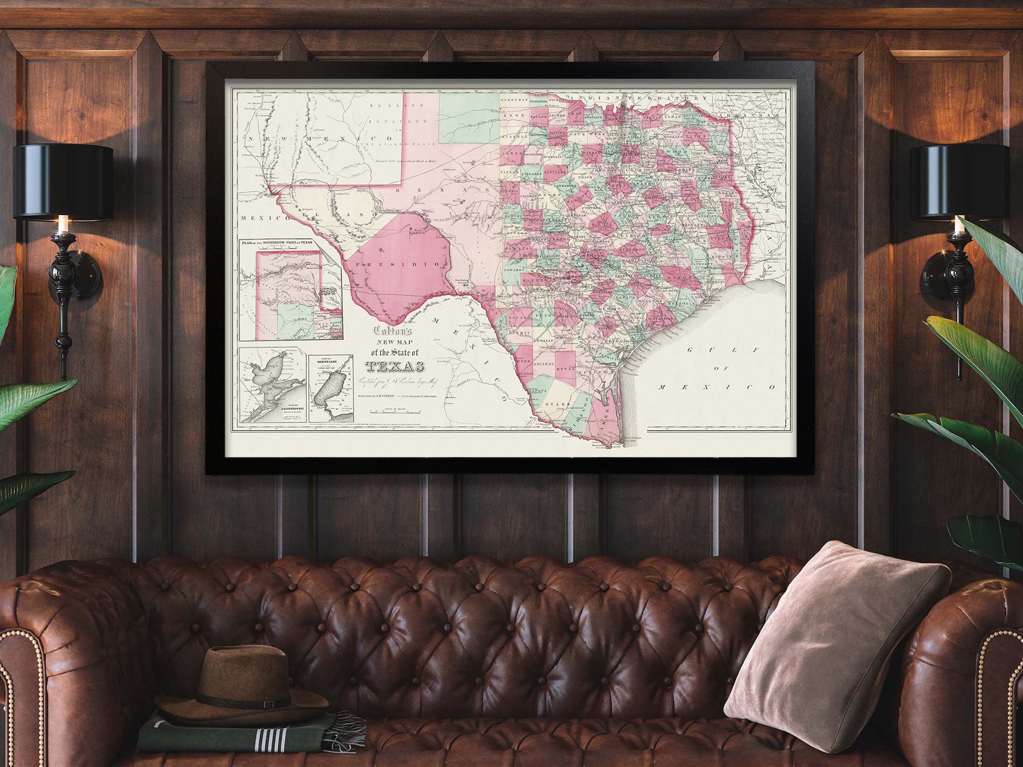 vintage texas map 1800s