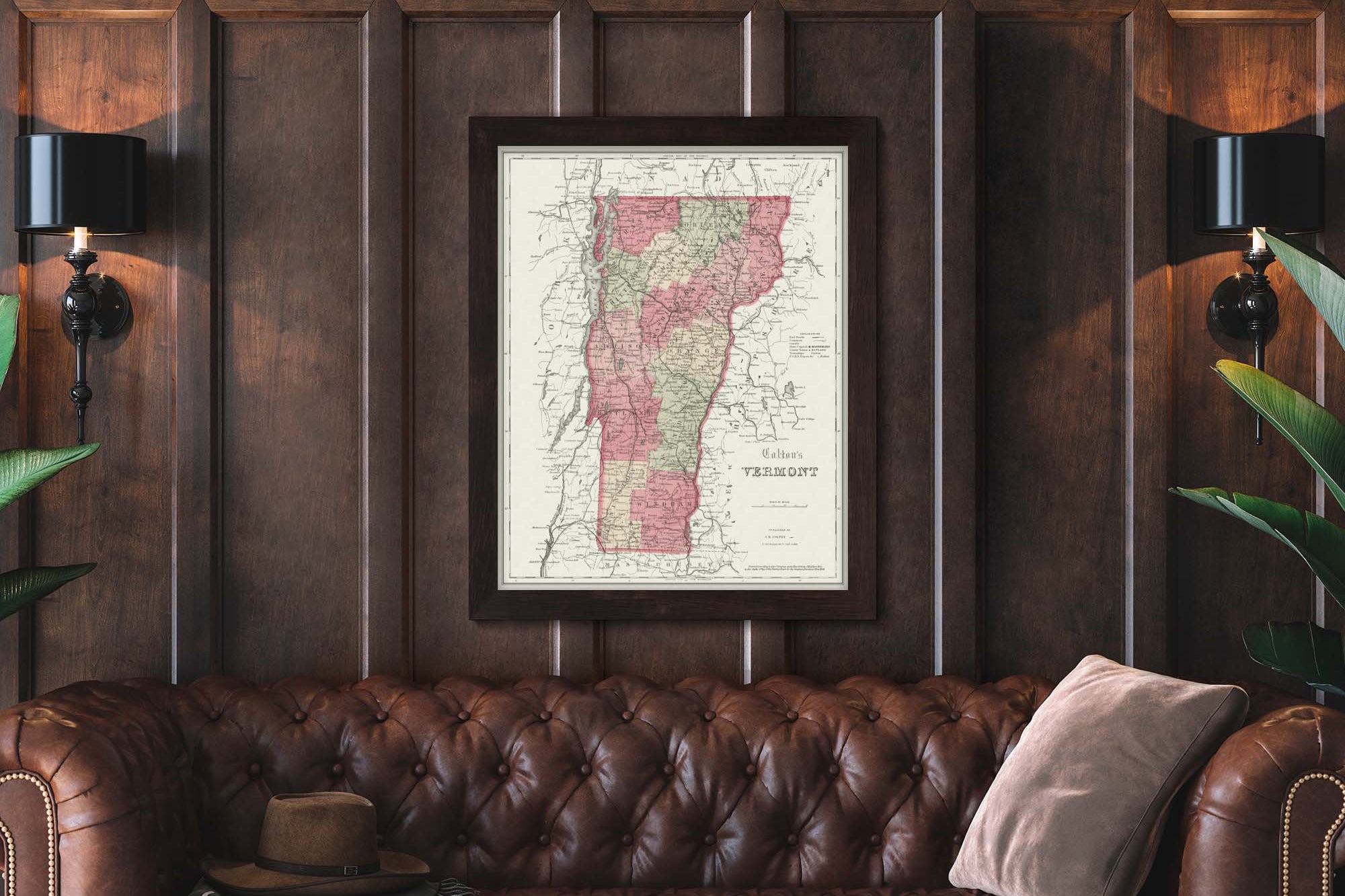 antique vermont map