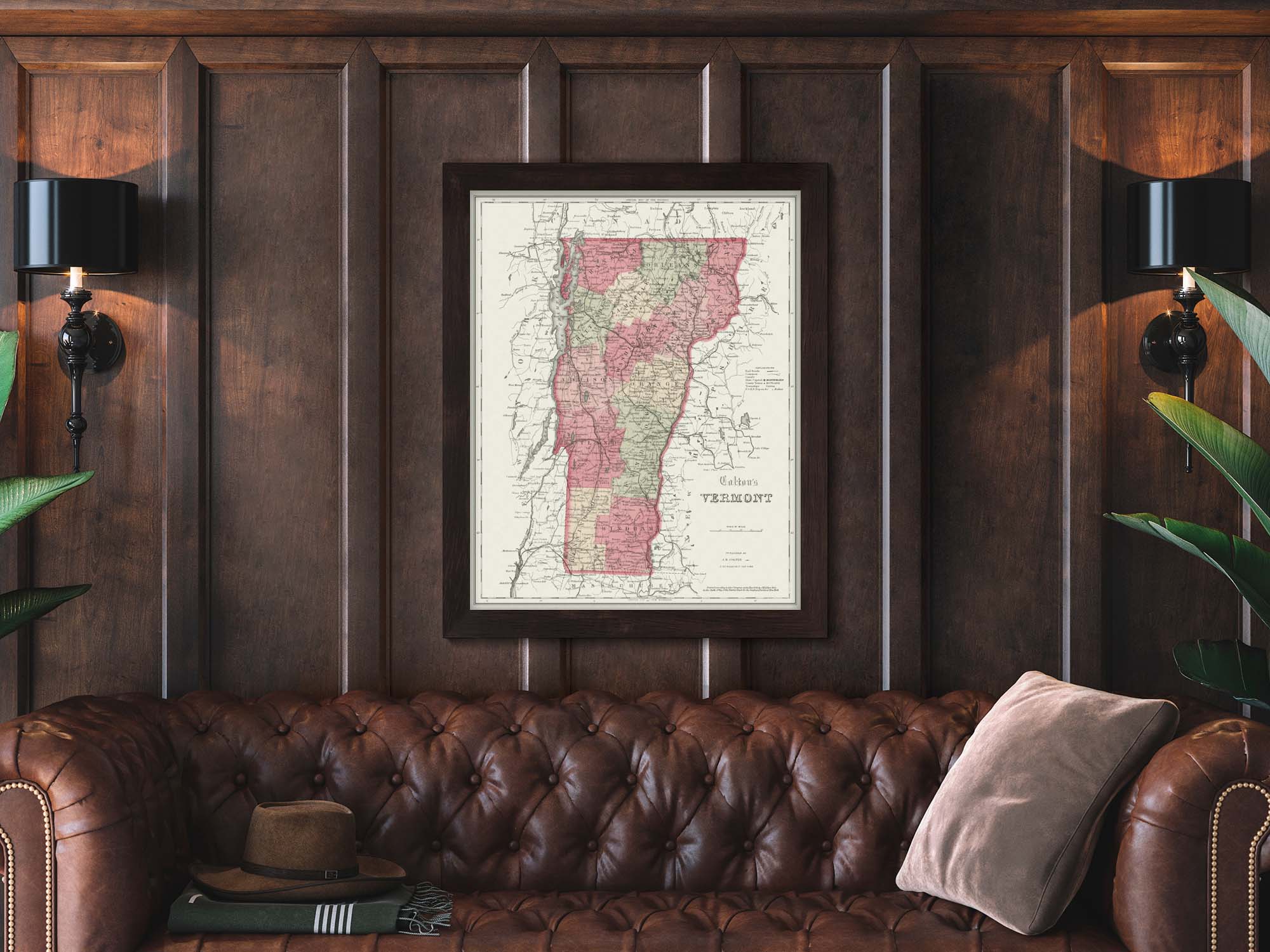 antique vermont map