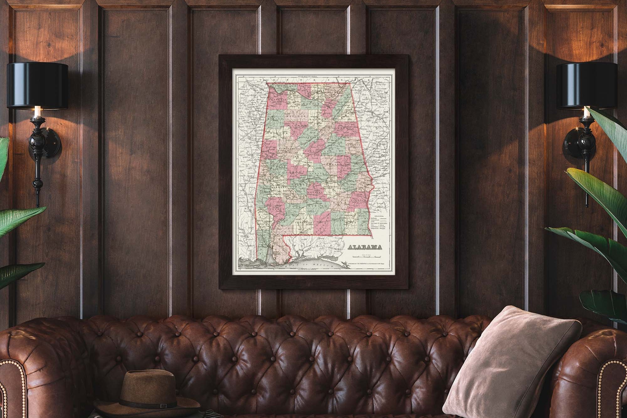 vintage Mississippi map