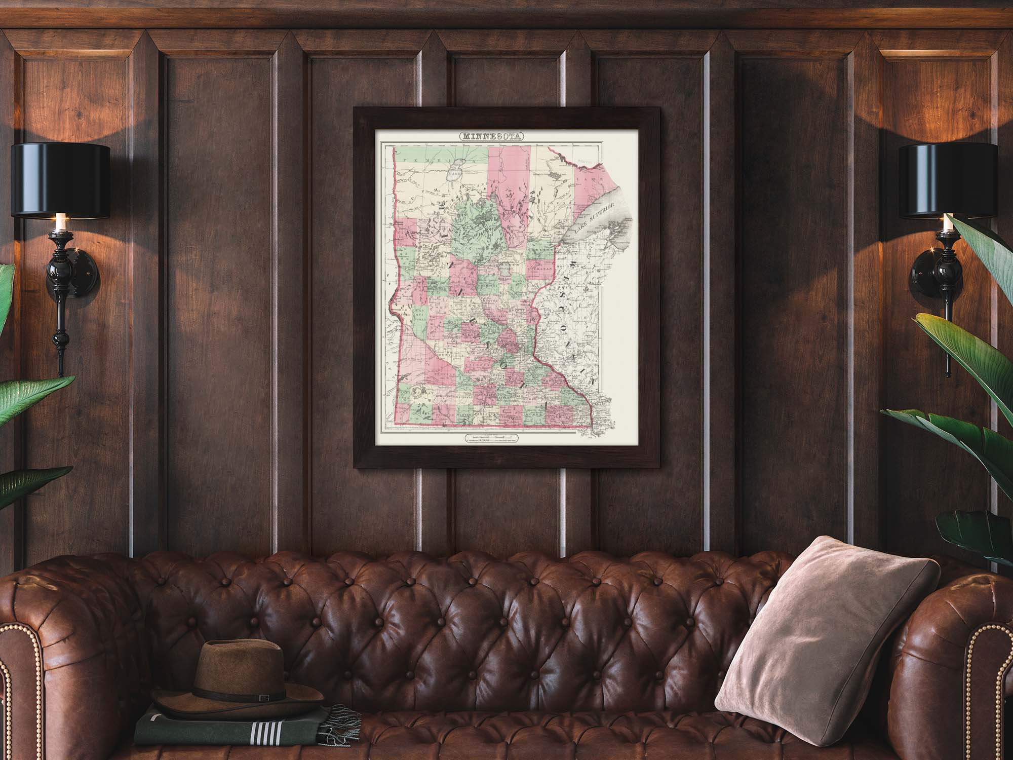 Antique Minnesota map print