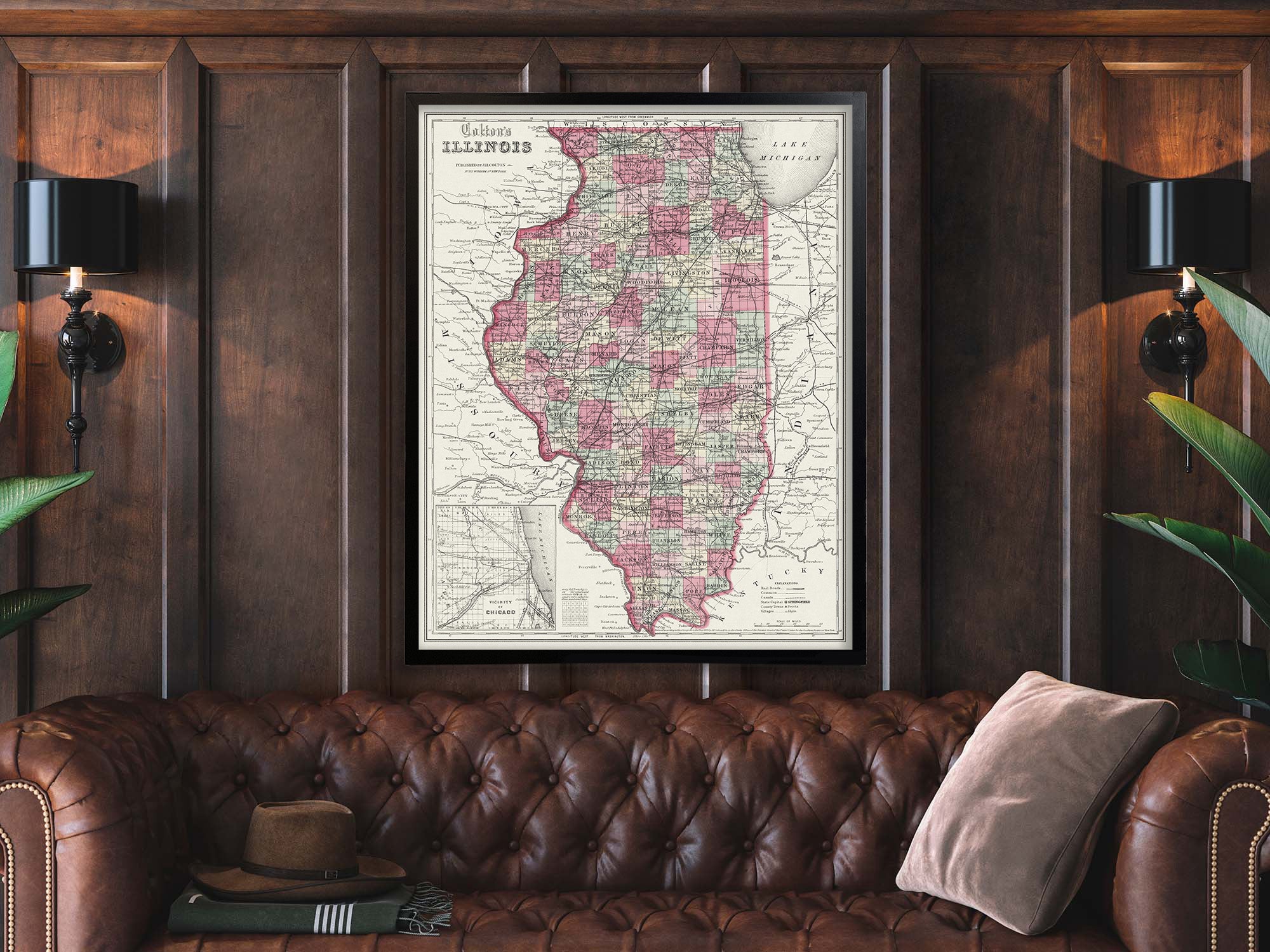 Vintage Illinois wall art
