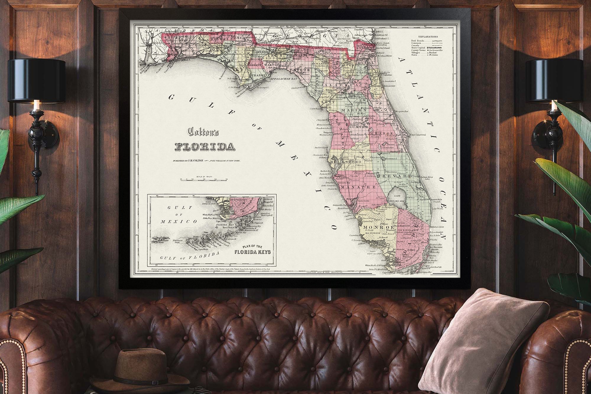 old florida map 1800s