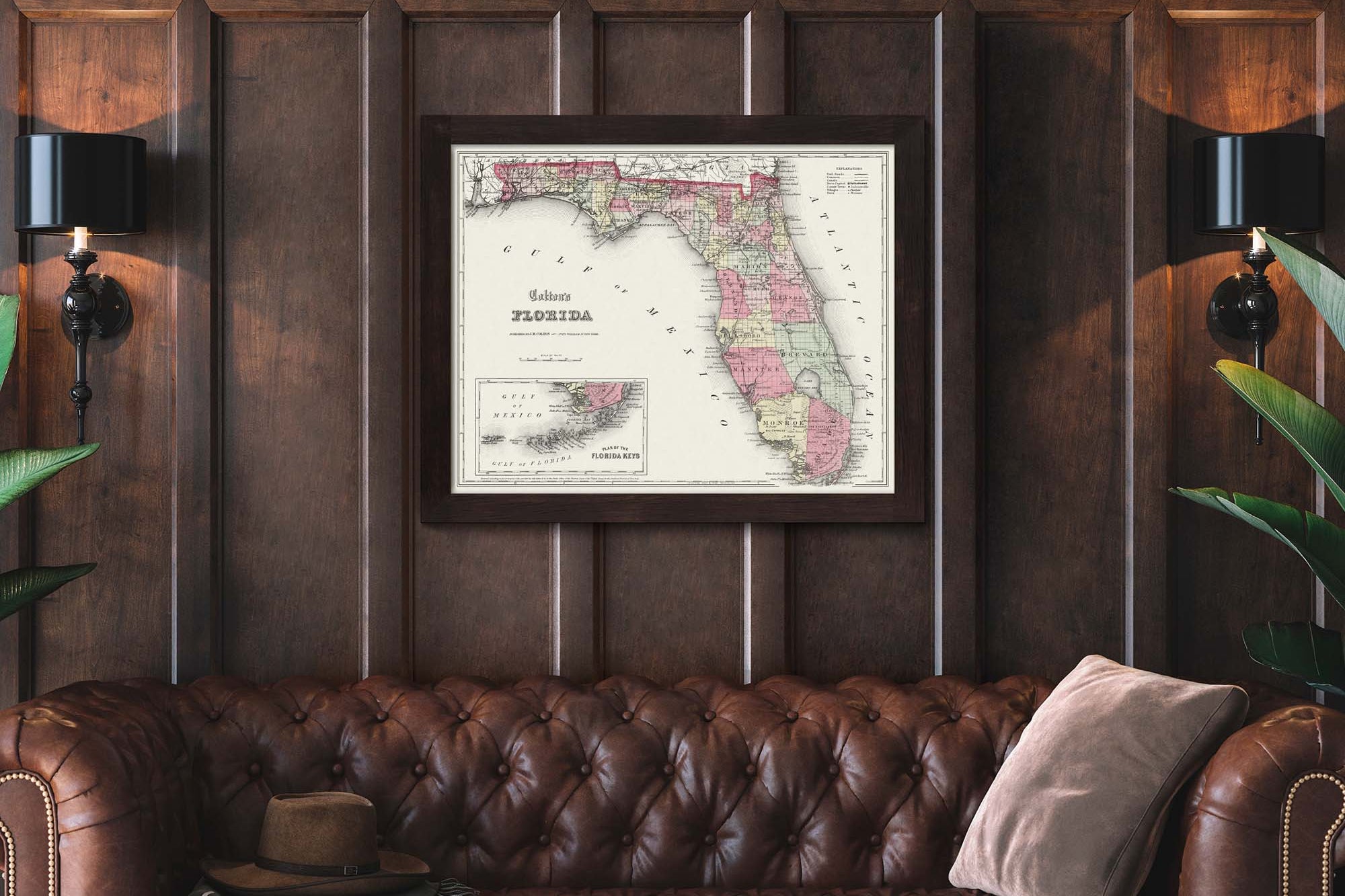 old florida map 1800s