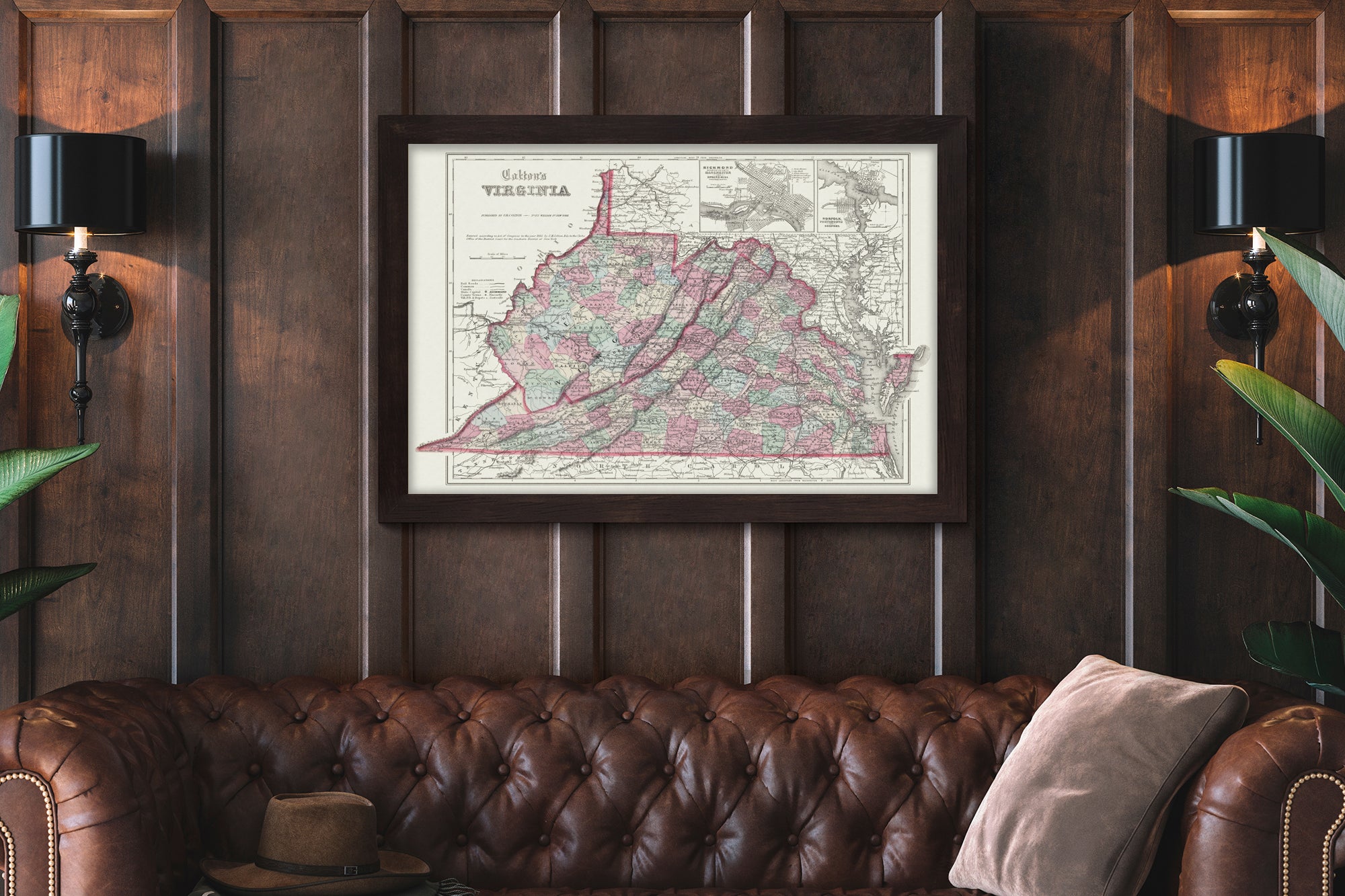 old virginia map print
