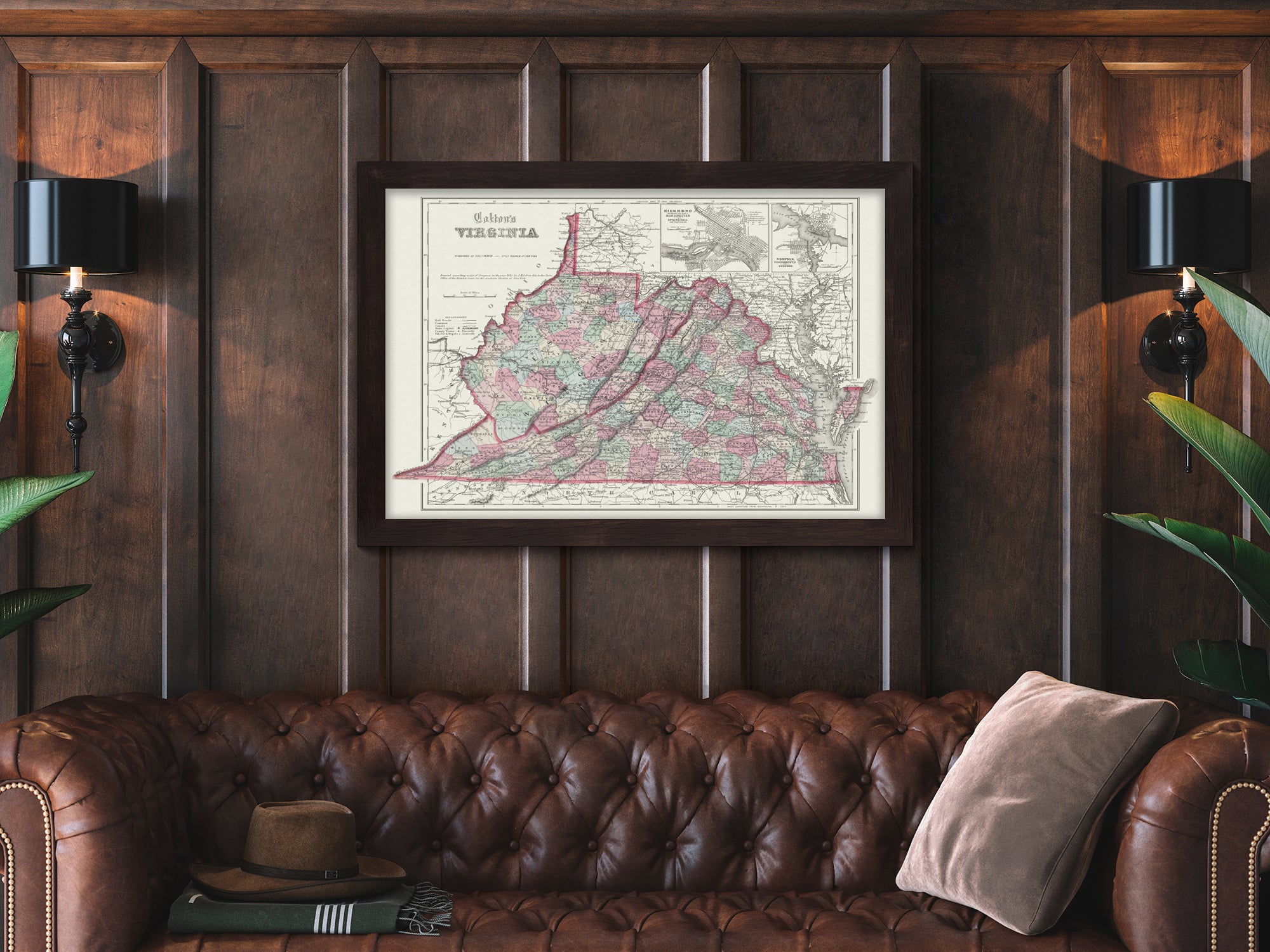 old virginia map print