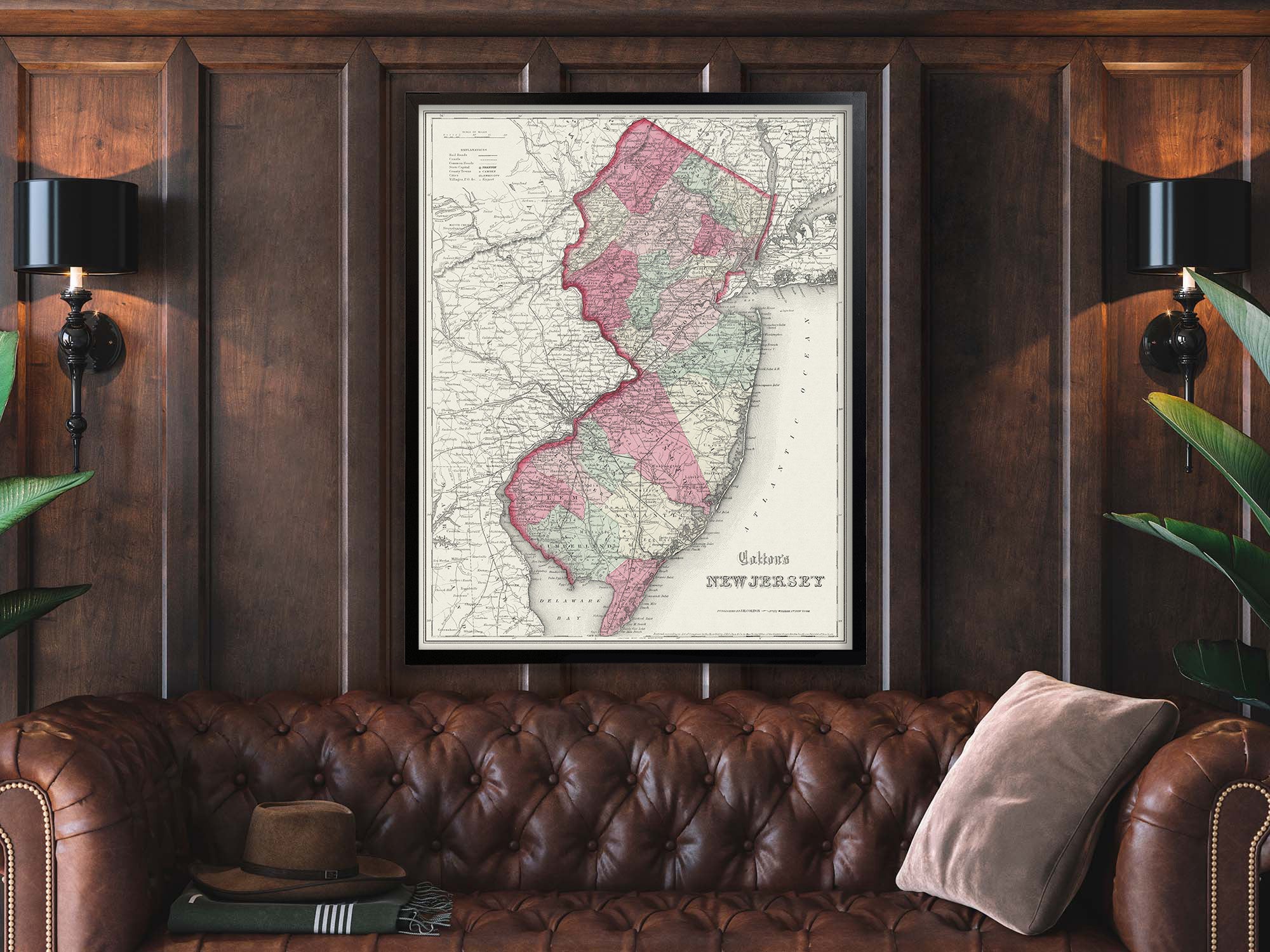 state of new jersey vintage map